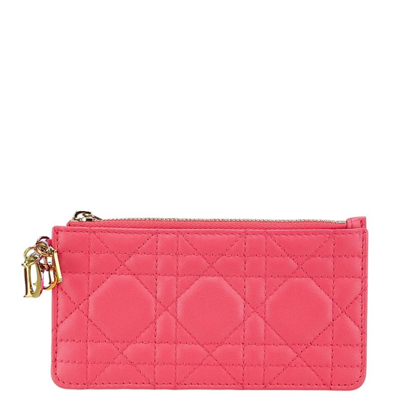 Christian Dior Card Leather Case: Christian Dior Card Leather Case The Christian Dior Card Leather Case boasts sleek lines and a vibrant pink hue, making it a stylish accessory for everyday use. Made from high-quality leather, the cas