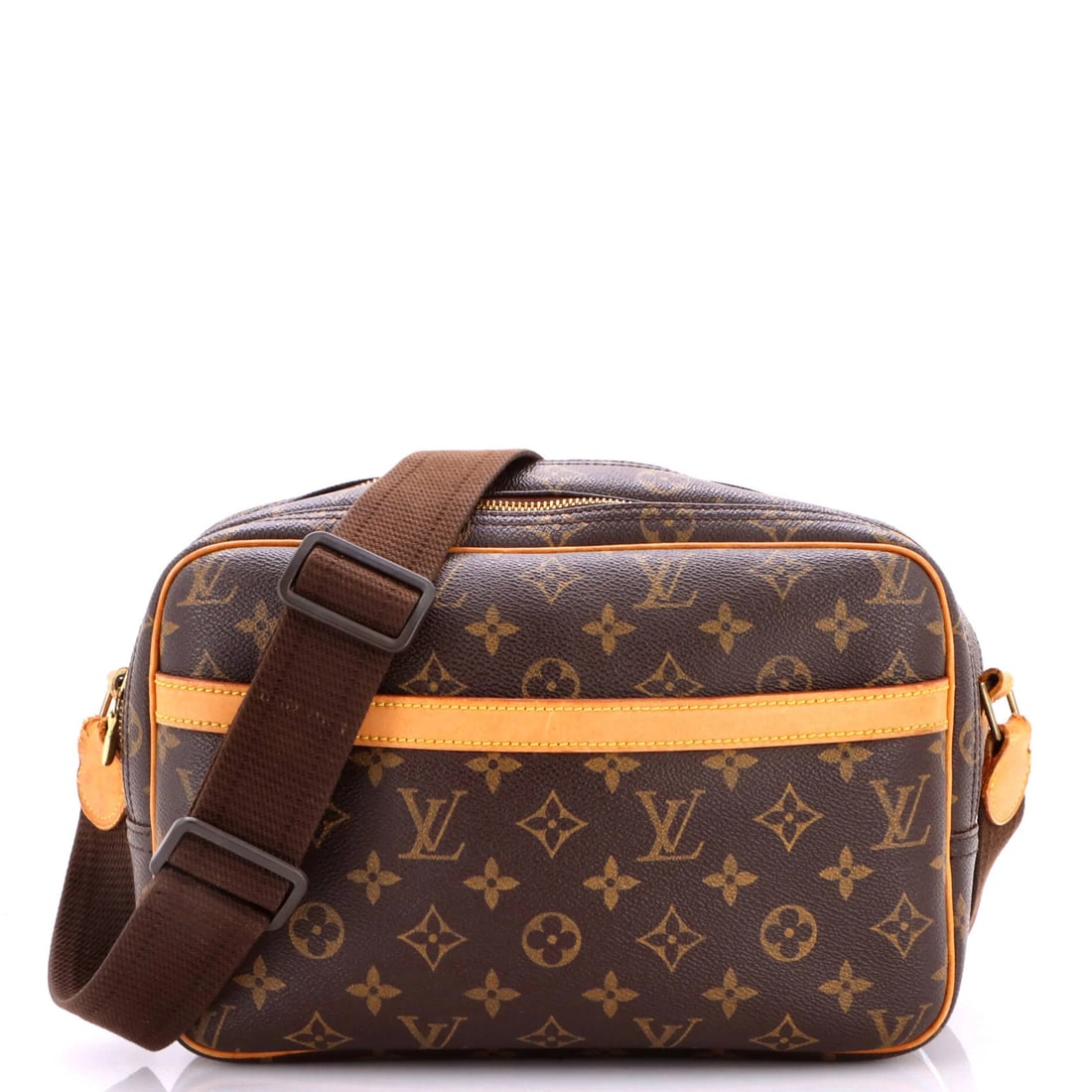 Reporter bag monogram canvas Louis Vuitton: Reporter bag monogram canvas Louis Vuitton Brown Louis Vuitton Reporter Bag Monogram Canvas, featuring a classic cross body design with a subtle brown canvas exterior and neutral interior. The bag