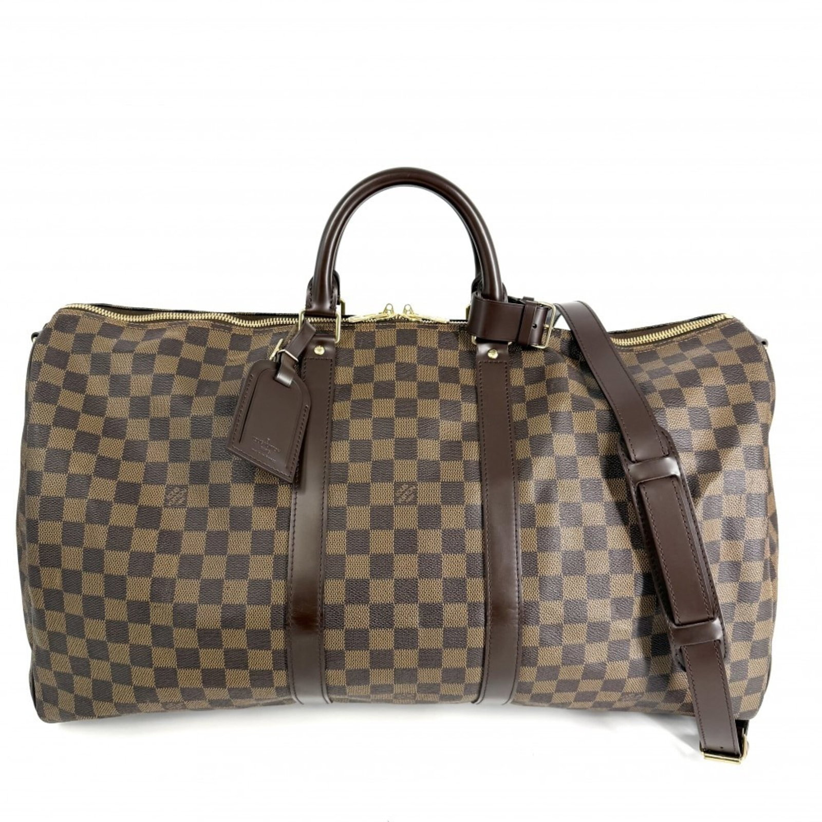 Louis Vuitton Boston Bag Shoulder Bag Damier Canvas: Louis Vuitton Boston Bag Shoulder Bag Damier Canvas Damier Canvas details add visual interest to the classic Louis Vuitton Boston bag, while its brown color provides a timeless and versatile base.