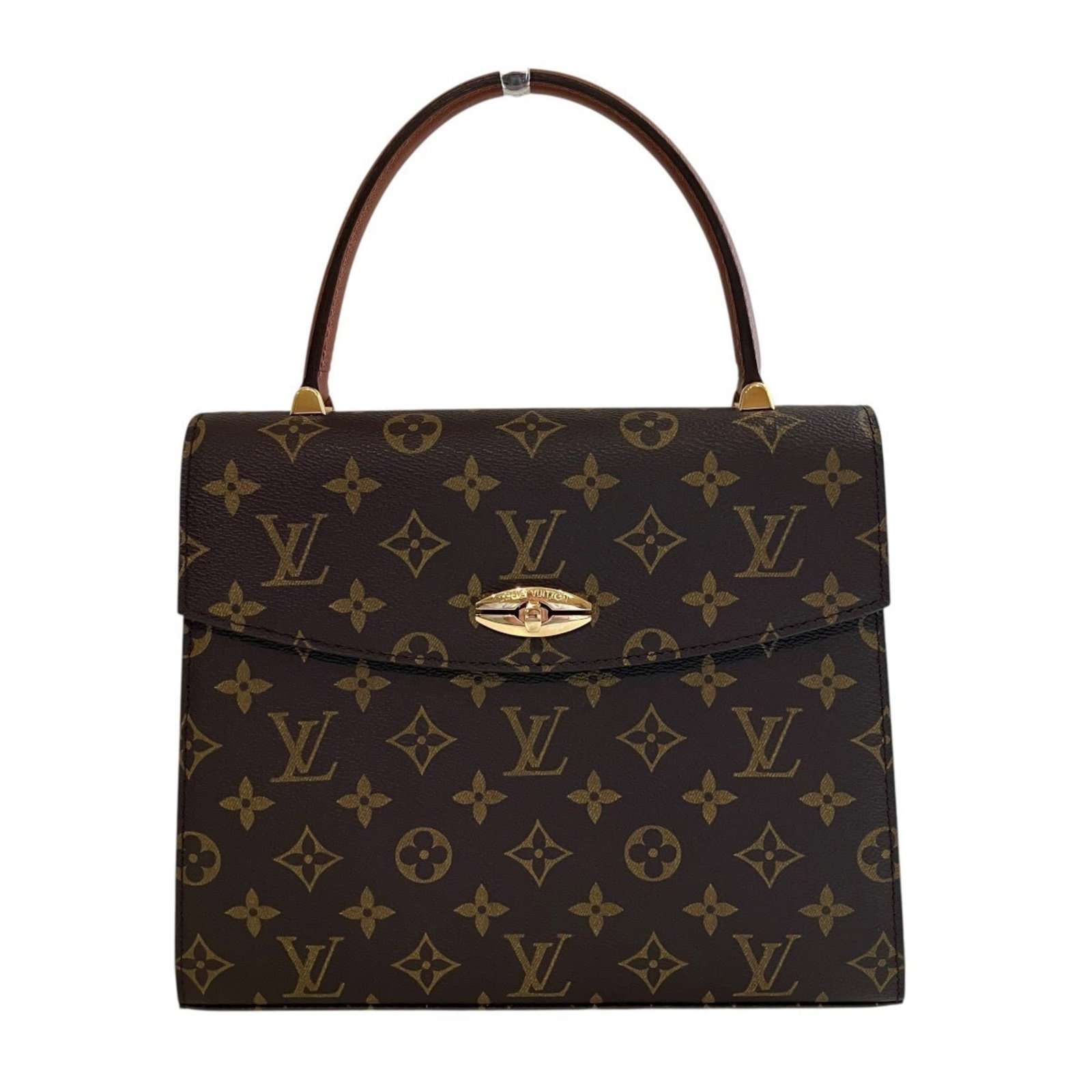 Louis Vuitton Handbag Monogram: Louis Vuitton Handbag Monogram The Louis Vuitton Handbag Monogram boasts its iconic brown monogram pattern, characteristic of the brand's signature style. Measuring 21cm x 26cm x 5.5cm, this compact