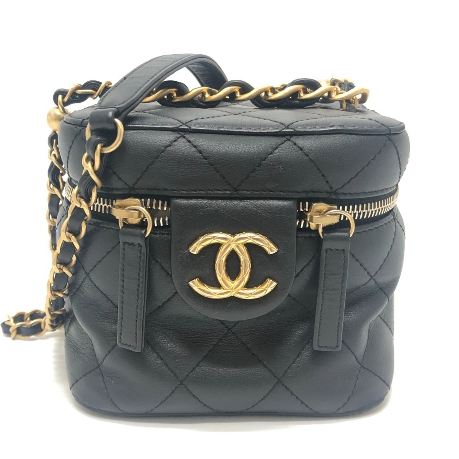 Shoulder Bag Vanity Bag by Chanel: Shoulder Bag Vanity Bag by Chanel The Chanel Shoulder Bag Vanity Bag boasts sleek, sophisticated design with clean lines and classic proportions. Made from high-quality materials, its compact size mak