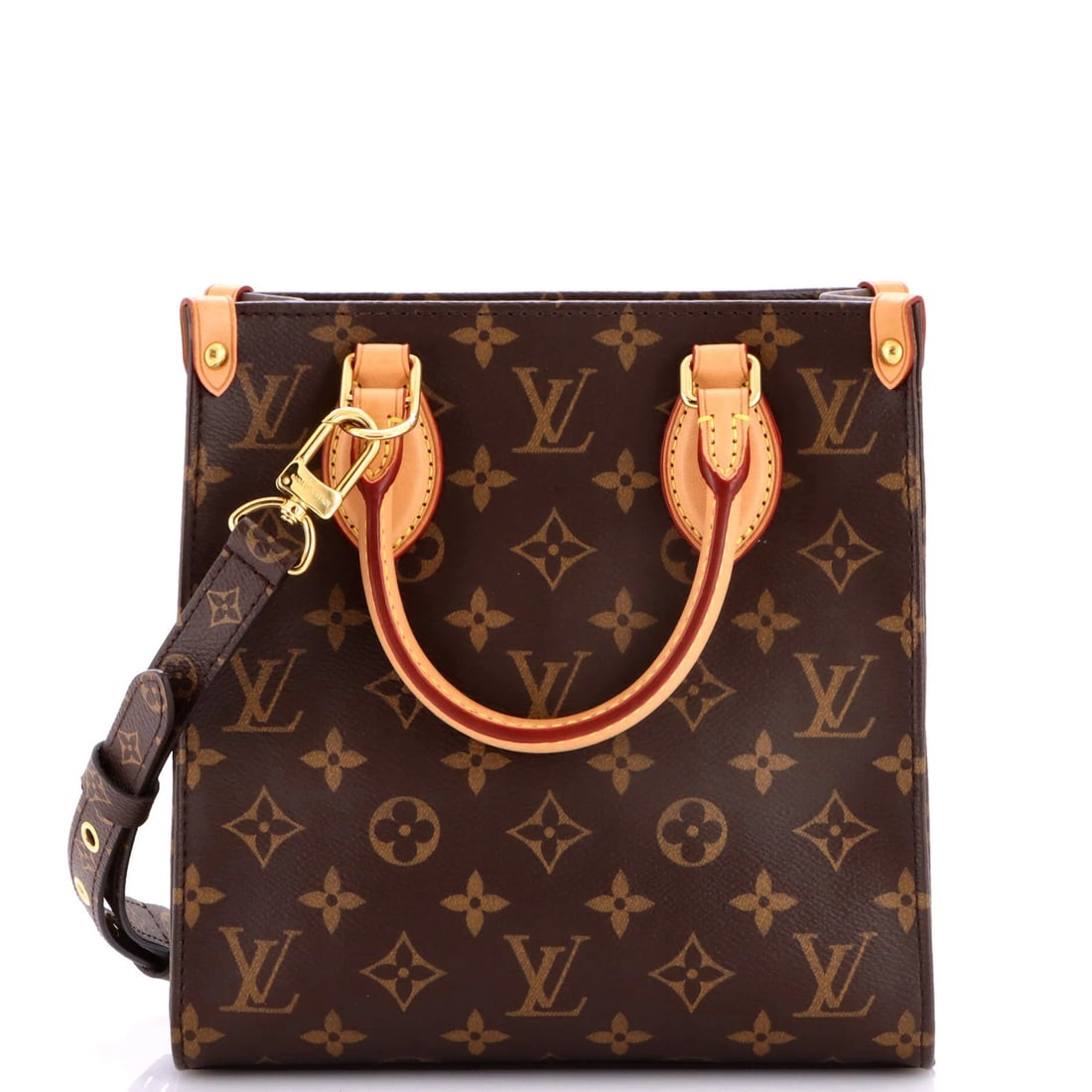 Louis Vuitton Sac Plat NM Bag Monogram Canvas BB: Louis Vuitton Sac Plat NM Bag Monogram Canvas BB Brown Louis Vuitton Sac Plat NM Bag Monogram Canvas BB in Great Condition. This stylish tote features a classic design with minor scuffs and corner wea