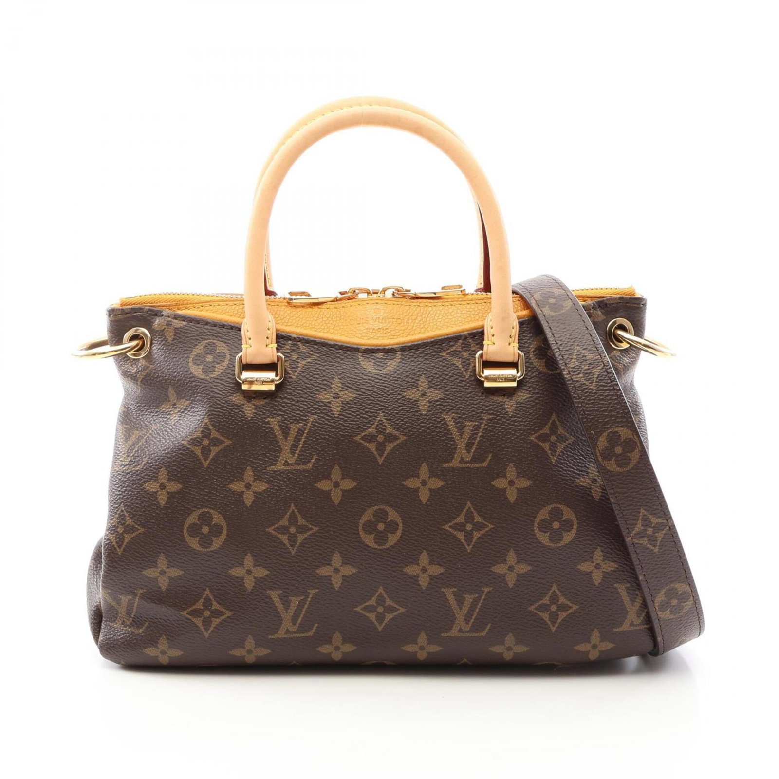 Louis Vuitton Handbag Monogram: Louis Vuitton Handbag Monogram Brown, Saffron, Yellow Monogram Louis Vuitton Handbag. This classic handbag features the iconic monogram pattern in a striking combination of brown, saffron, and yellow 