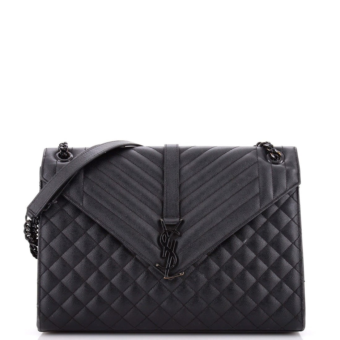 Mixed Matelasse Leather Large Saint Laurent Classic Monogram Satchel Envelope (1 of 8)