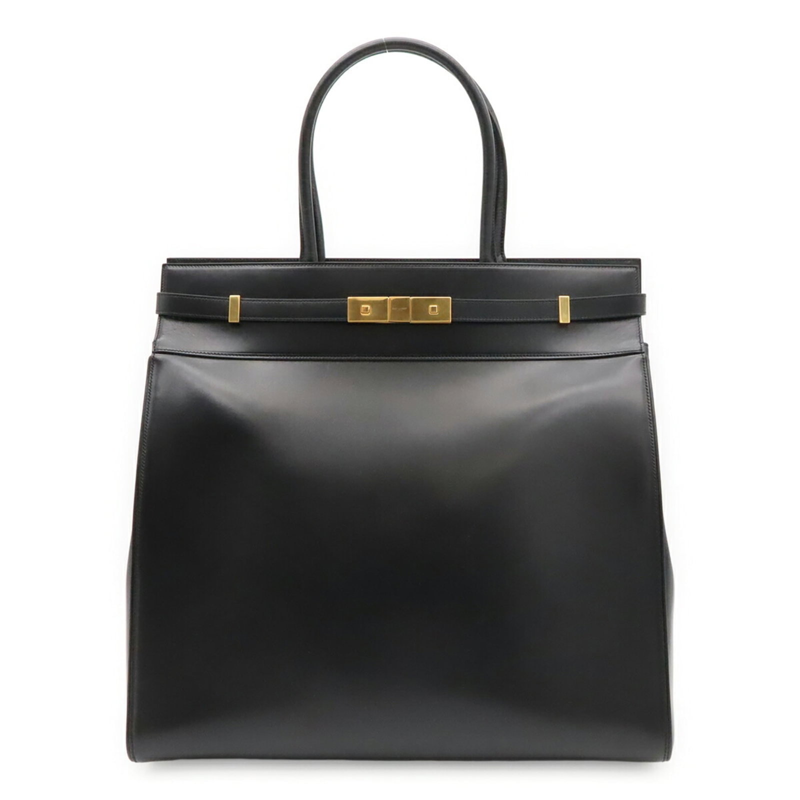 Saint Laurent Yves Tote Bag Leather: Saint Laurent Yves Tote Bag Leather Black leather tote bag from Yves Saint Laurent, measuring 43cm x 44cm x 16cm. This classic design showcases the timeless appeal of luxury leather craftsmanship. A