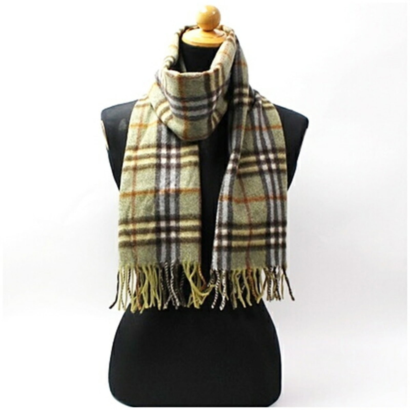 Burberry cashmere stole: Burberry cashmere stole Cashmere stole from Burberry's iconic collection, crafted from 100% cashmere and featuring a classic checked pattern in khaki. Measuring 31cm x 1.54m, this luxurious stole is p