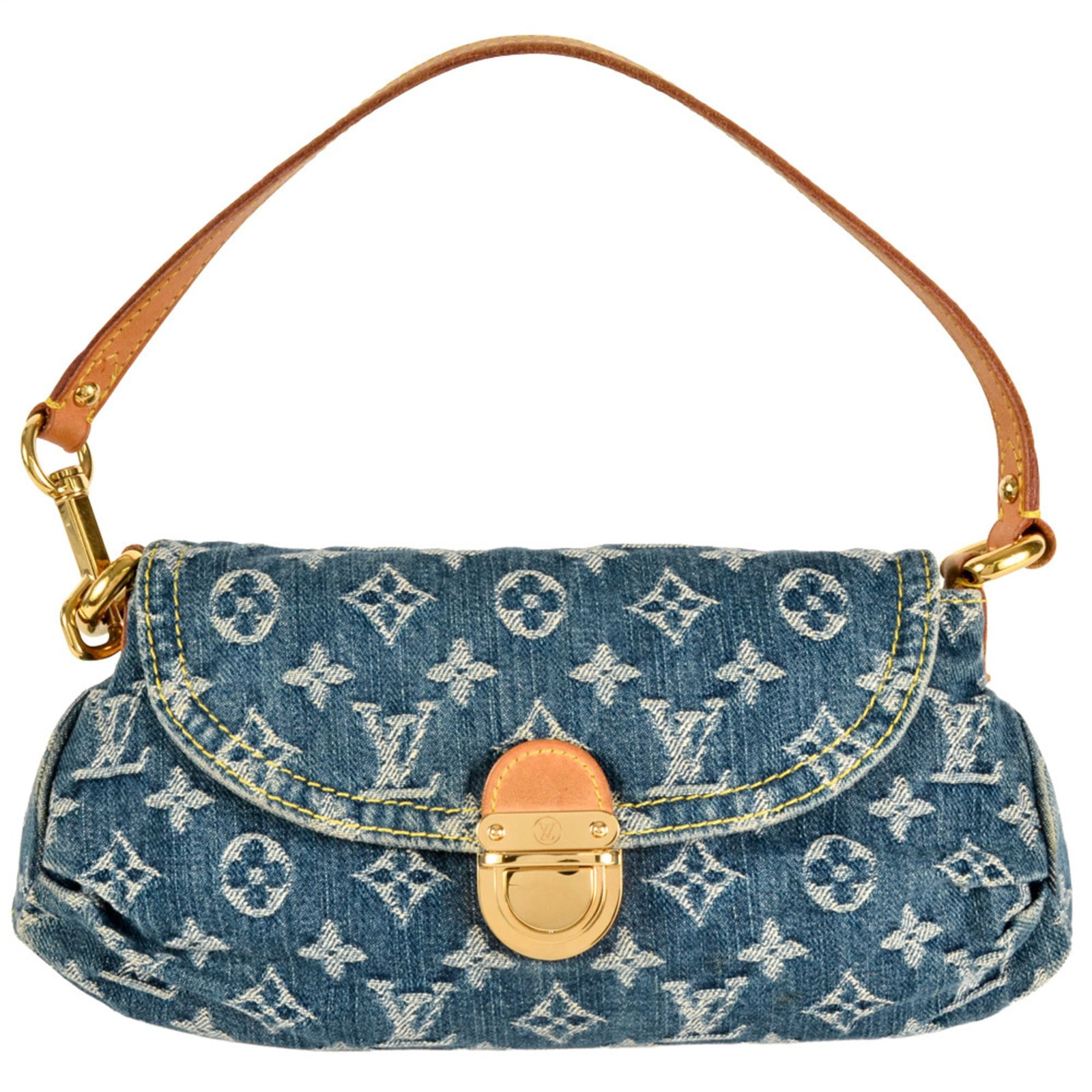 Shoulder Bag Denim Monogram Louis Vuitton: Shoulder Bag Denim Monogram Louis Vuitton Monogram Denim Shoulder Bag from Louis Vuitton features the iconic monogram pattern in denim material, with a signature on the interior. This stylish