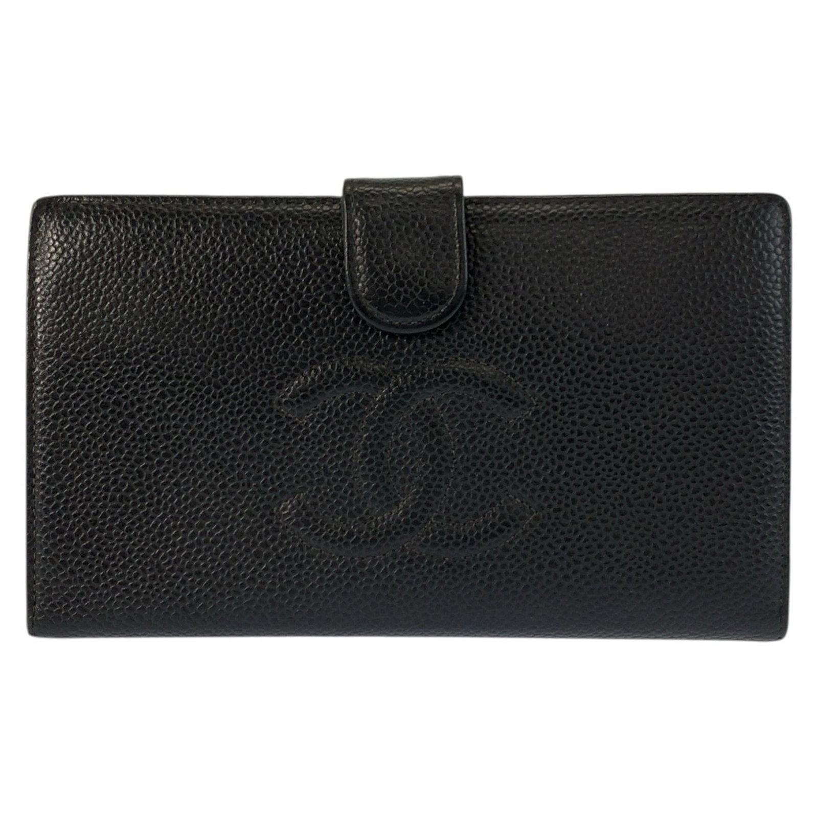 Chanel Long Wallet (Bi-Fold) Leather: Chanel Long Wallet (Bi-Fold) Leather The Chanel Long Wallet (Bi-Fold) Leather features sleek black leather construction with a classic bi-fold design. Measuring 10.5cm x 17.5cm x 2cm, it is made from 