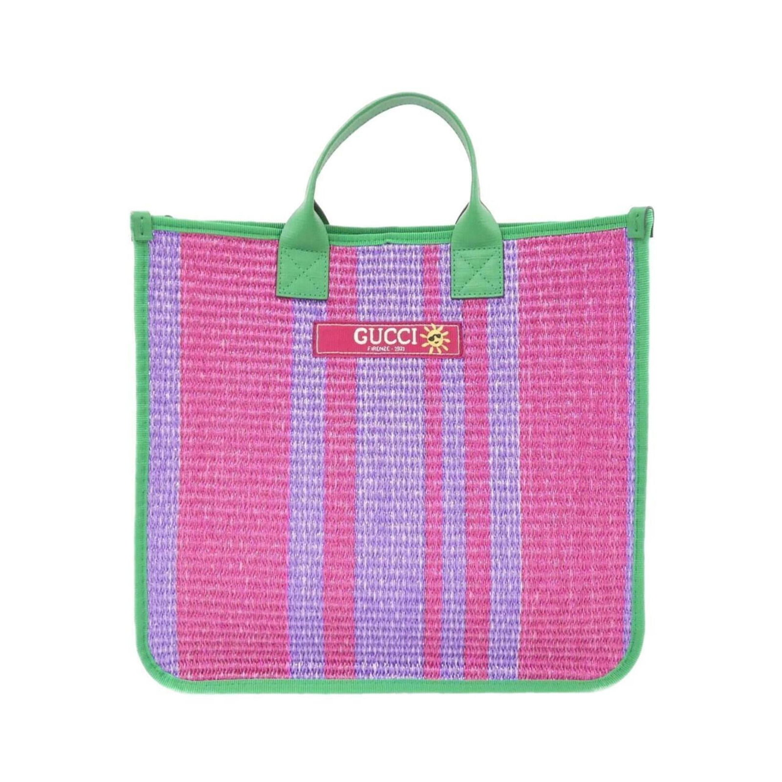 Canvas handbag Gucci: Canvas handbag Gucci Canvas handbag from Gucci, featuring a unique green and purple color combination. This stylish bag measures 31cm x 33cm x 8cm, making it a compact yet versatile accessory. The
