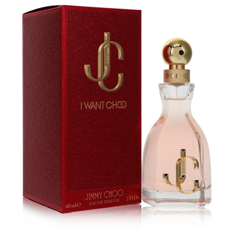 Jimmy Choo I Want Choo by Jimmy Choo Eau De Parfum Spray 2 oz: Jimmy Choo I Want Choo by Jimmy Choo Eau De Parfum Spray 2 oz Mandarin juice and velvet peach create a bright, honeyed introduction to Jimmy Choo I Want Choo, a women's amber floral fragrance. Red