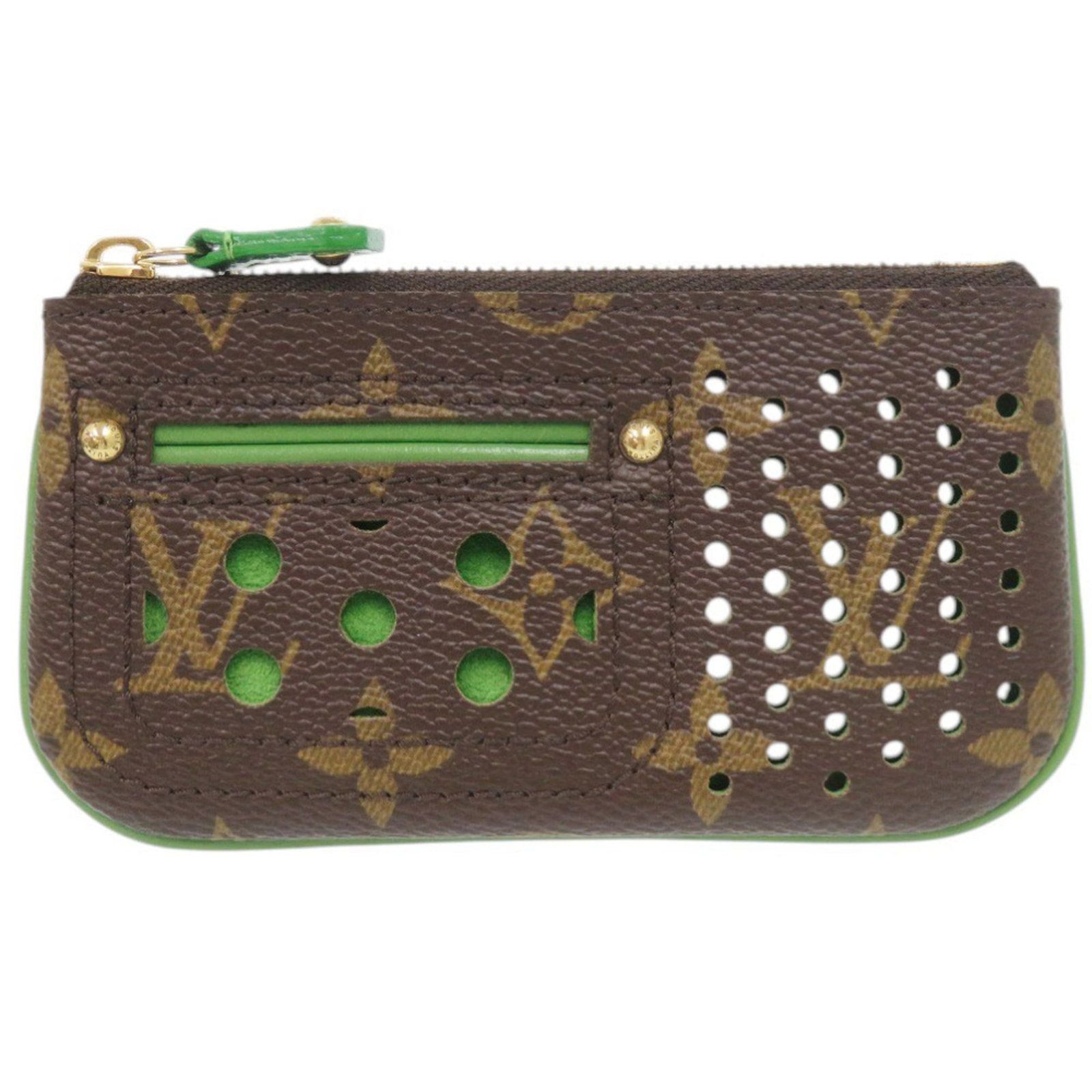 Coin purse monogram coin case Louis Vuitton Perforated: Coin purse monogram coin case Louis Vuitton Perforated Monogram Perforated Coin Case in Green from Louis Vuitton. This coin purse features the iconic monogram pattern, adding a touch of luxury to