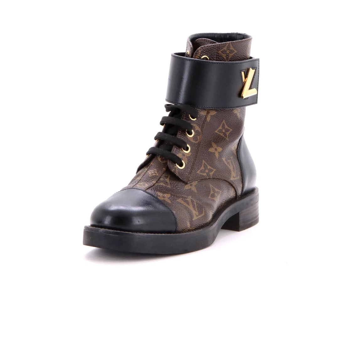 Monogram Canvas Leather Boots Ranger Flat Wonderland Women's (1 of 6)