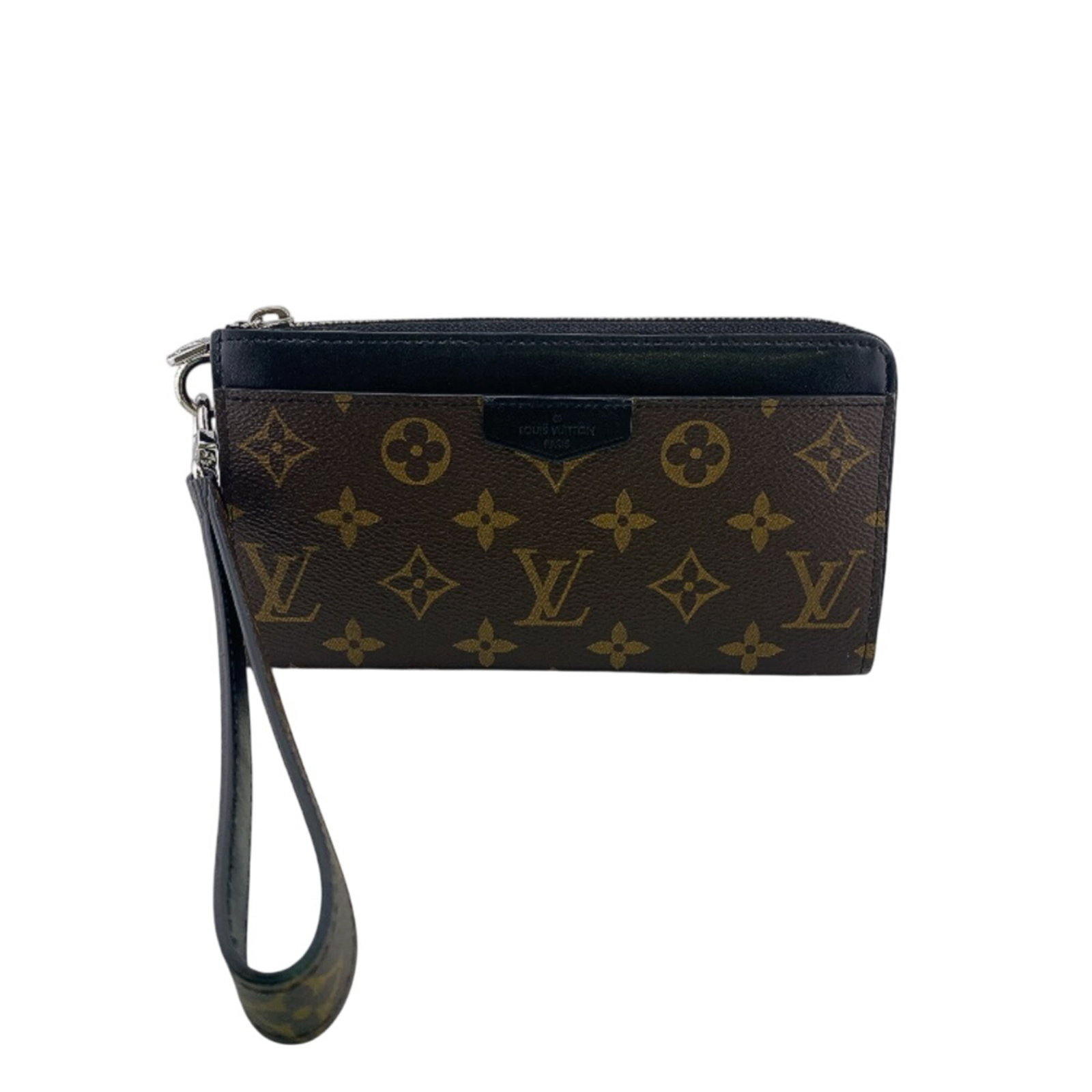 Leather Wallet Bi Fold Monogram Canvas Long Vuitton Louis: Leather Wallet Bi Fold Monogram Canvas Long Vuitton Louis Monogram canvas and leather blend in rich brown, defining the classic look of Louis Vuitton's iconic design. This bi-fold wallet boasts a spac
