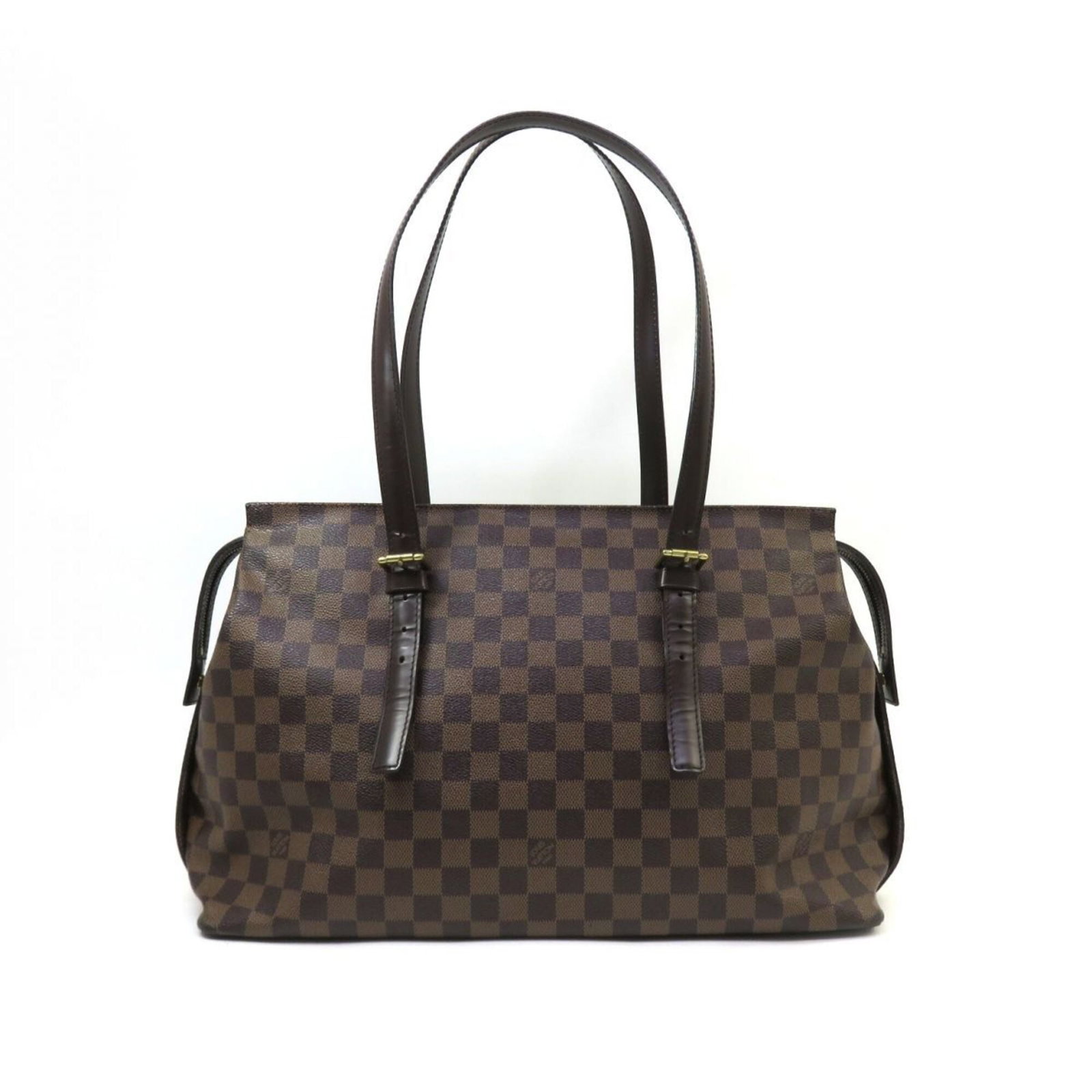 Louis Vuitton Shoulder Bag Tote Bag Damier Canvas: Louis Vuitton Shoulder Bag Tote Bag Damier Canvas Damier Canvas, Ebene, and Galle colors come together in this Louis Vuitton shoulder bag tote. The bag features a zipper closure, zipper pocket for