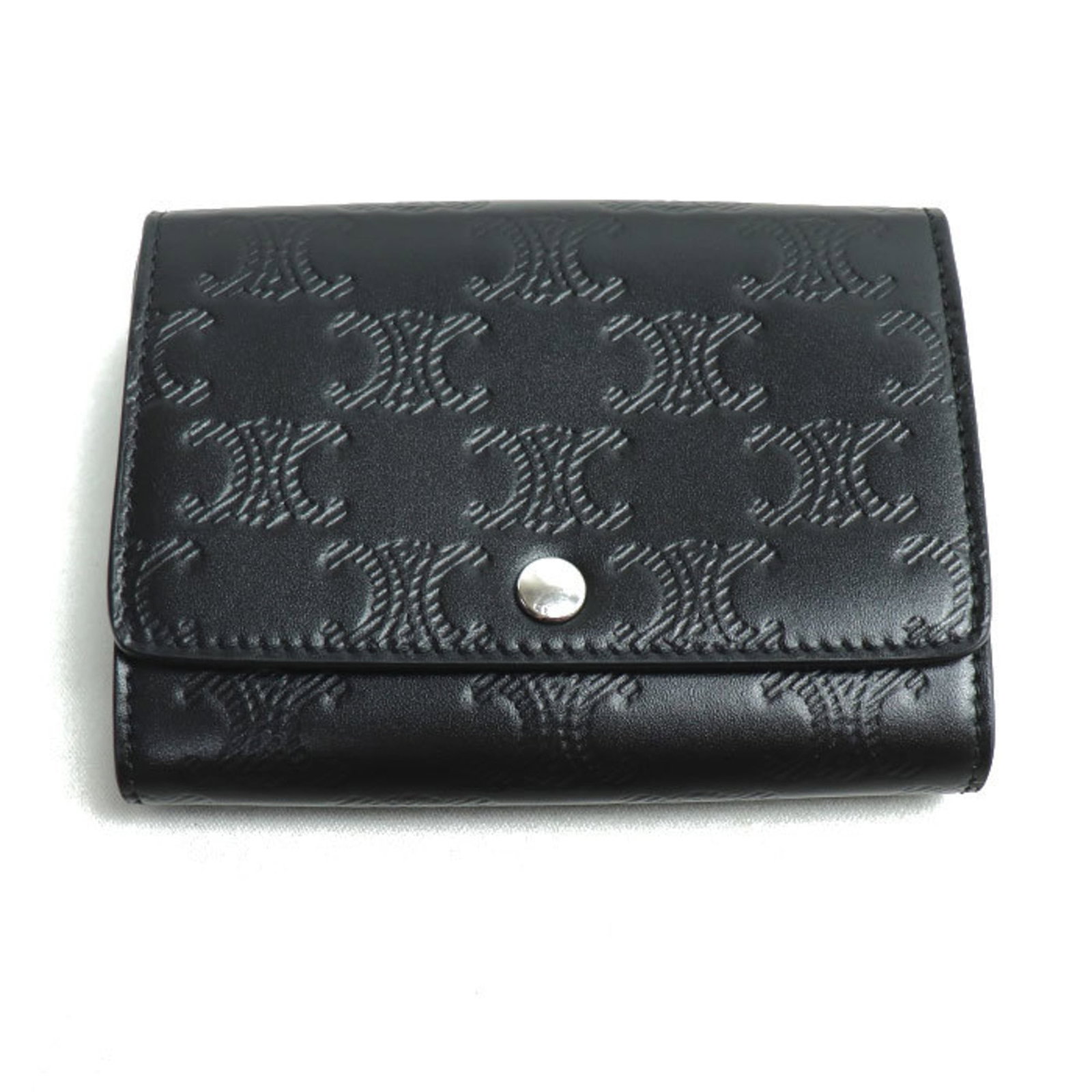 Celine Card Case Leather: Celine Card Case Leather Celine Card Case Leather, Model 10M243FQD.38SI, features high-quality black calfskin leather and a sleek design from the renowned French fashion brand Celine. This card case