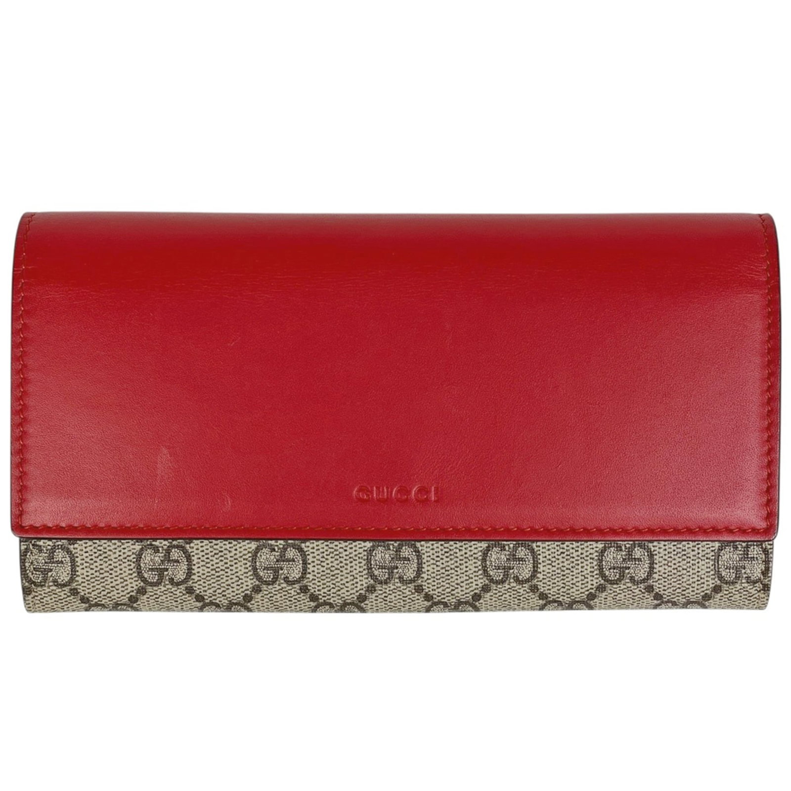 Canvas Leather Wallet Bi Fold Coated Gucci: Canvas Leather Wallet Bi Fold Coated Gucci Canvas Leather Wallet Bi Fold Coated Gucci in Beige and Red. This bi-fold wallet features coated canvas and leather construction, with a classic design that 