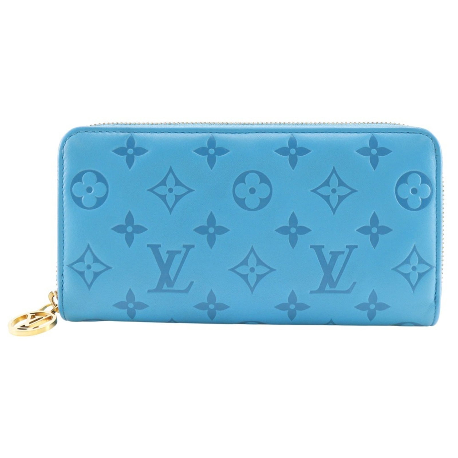 Long Wallet Bi Fold Leather Louis Vuitton: Long Wallet Bi Fold Leather Louis Vuitton This Long Wallet Bi Fold Leather Louis Vuitton features a classic design with lambskin material, available in blue and turquoise colors. Its spacious interior