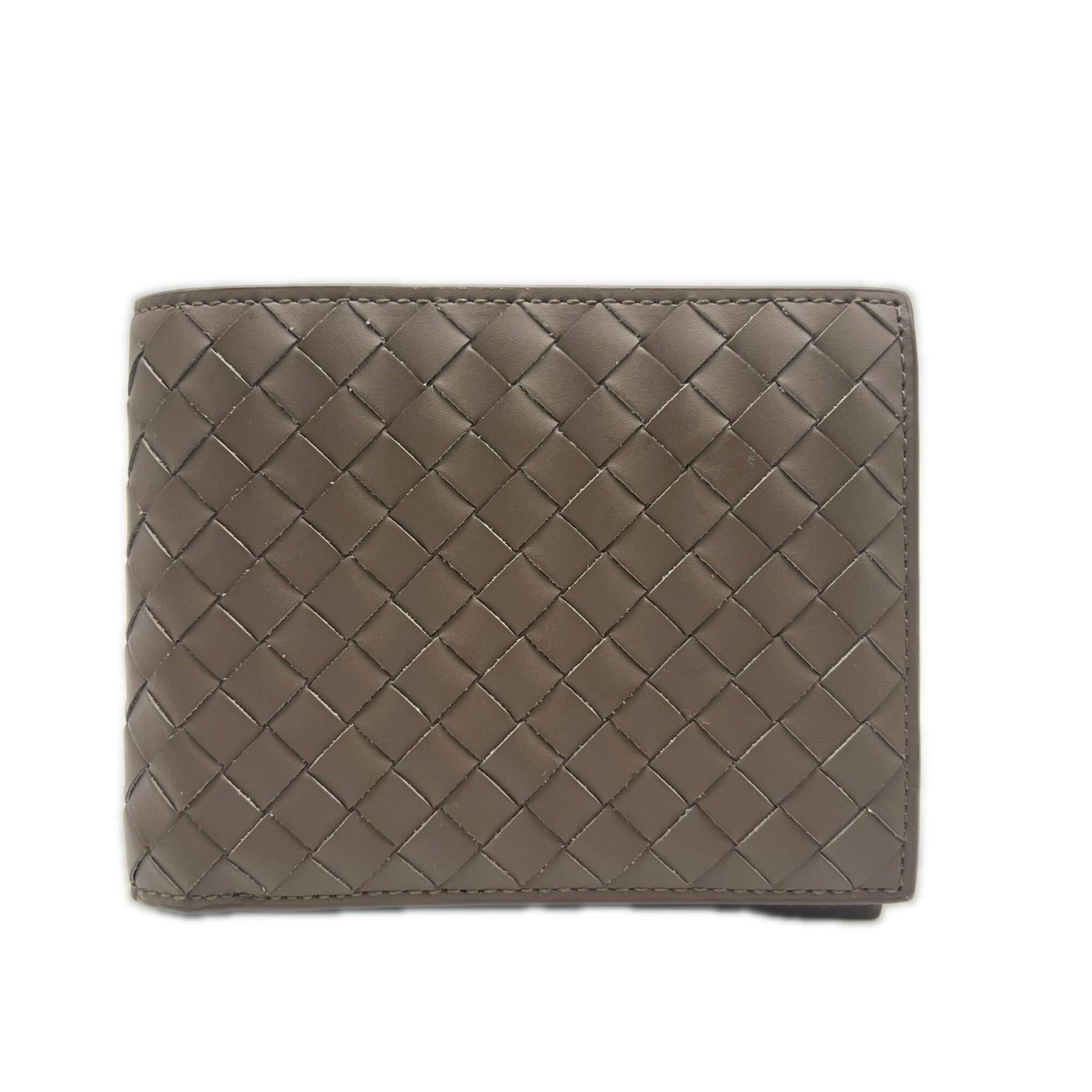 Veneta Bottega Bi Fold Leather Wallet: Veneta Bottega Bi Fold Leather Wallet The Veneta Bottega Bi Fold Leather Wallet boasts its signature Intrecciato pattern, expertly woven into the high-quality Calfskin leather. This elegant bi-fold