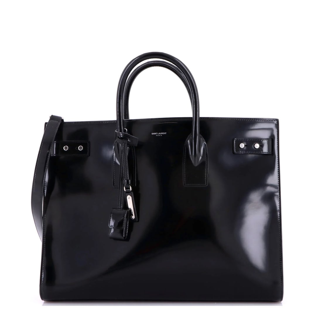 Saint Laurent Sac de Jour Thin Bag Patent Large: Saint Laurent Sac de Jour Thin Bag Patent Large Patent leather exterior adds a touch of sophistication to the Saint Laurent Sac de Jour Thin Bag, with its classic tote design and large size.