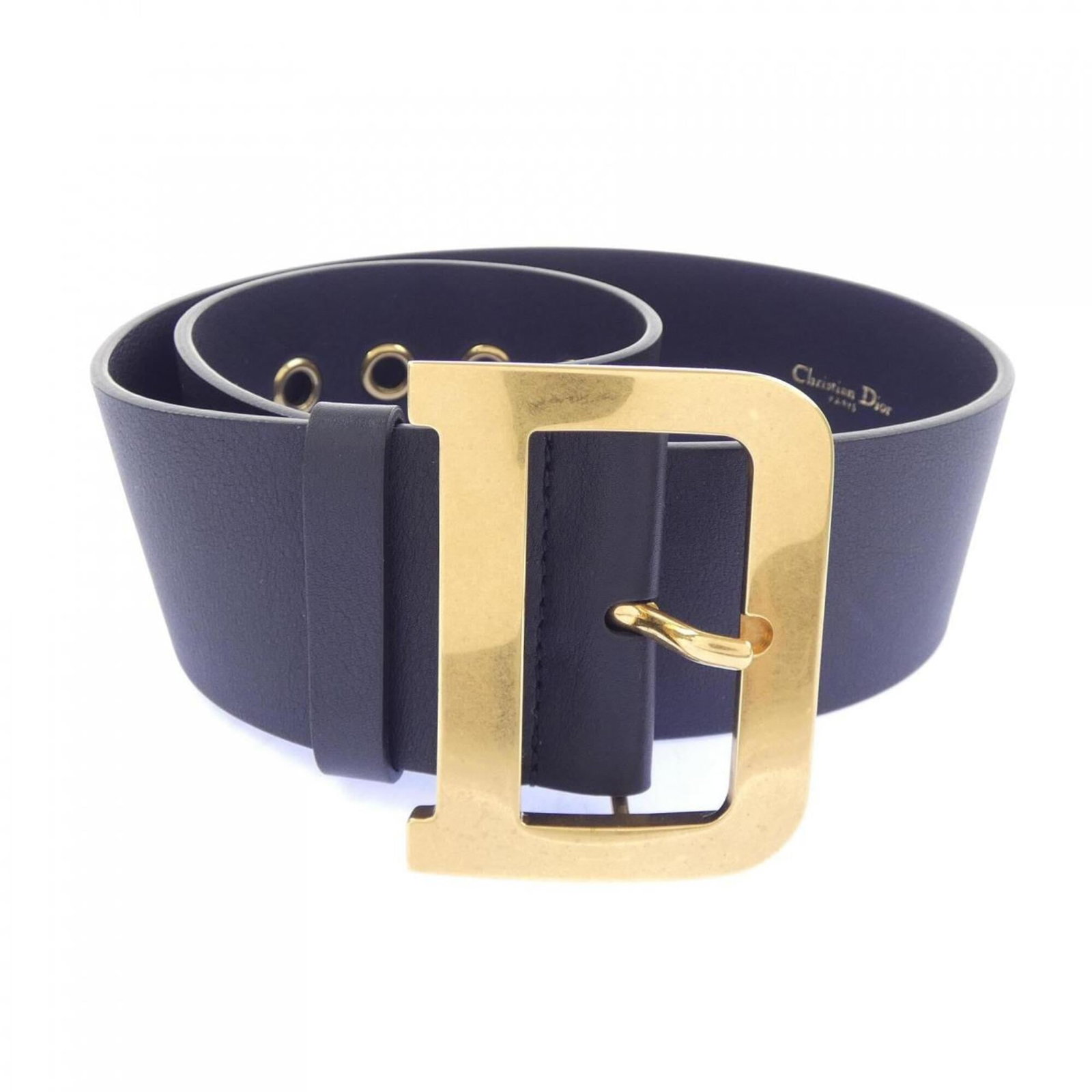 Standard Belt by Christian Dior: Standard Belt by Christian Dior Black Standard Belt by Christian Dior, available in lengths ranging from 25.78'' to 29.72''. Made with standard belt design and construction, this accessory features a