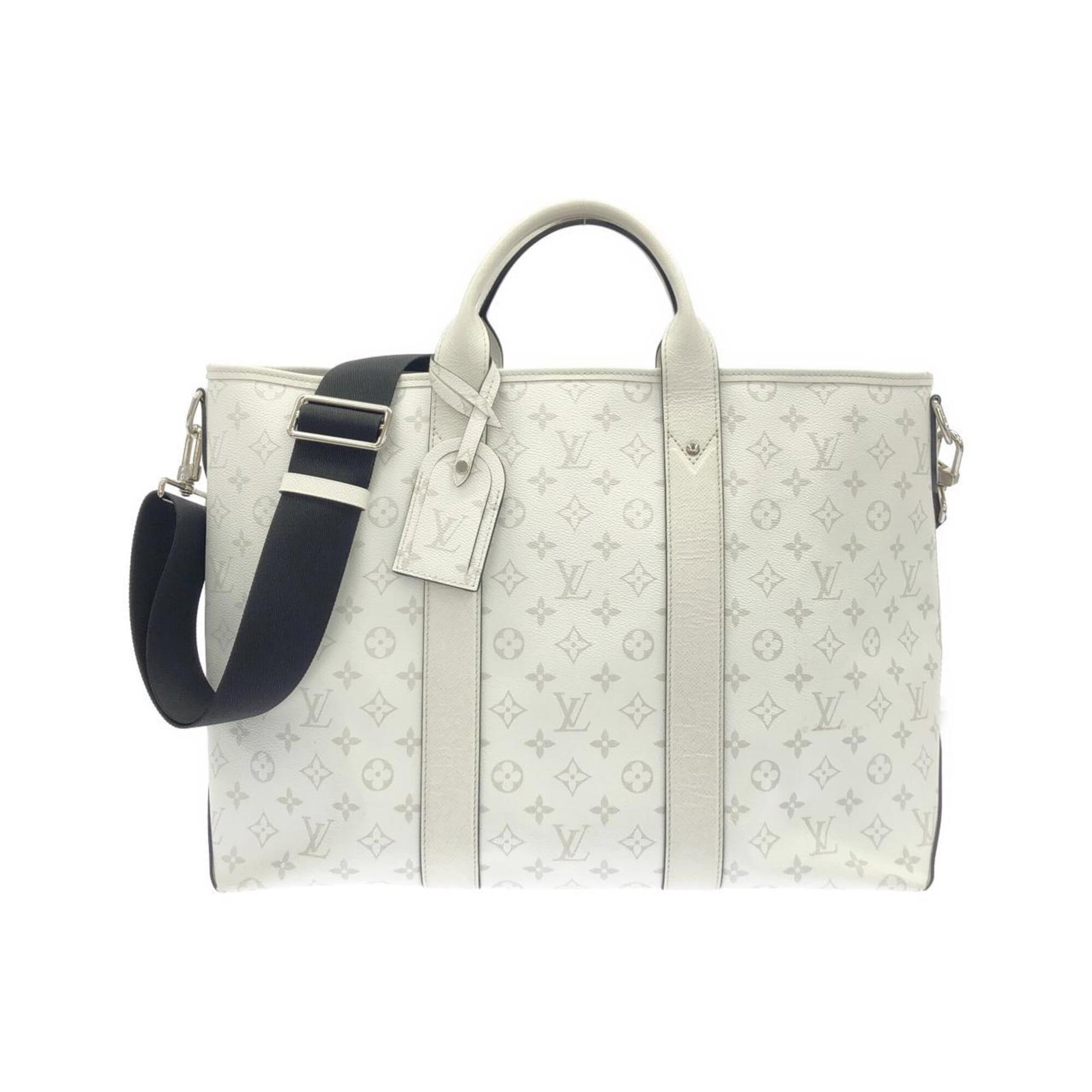 Canvas Leather Coated Louis Vuitton Tote Handbag: Canvas Leather Coated Louis Vuitton Tote Handbag Canvas Leather Coated Louis Vuitton Tote Handbag. This white, calfskin-coated canvas and leather tote bag features a classic design with a durable coat