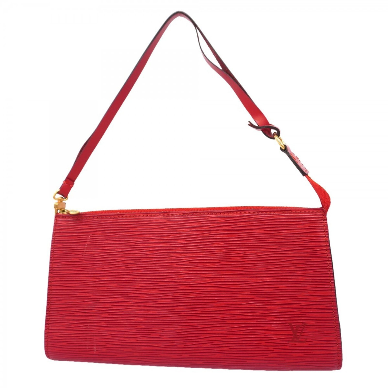 Vuitton Pouch Louis: Vuitton Pouch Louis Castilian red Vuitton Pouch, featuring the iconic Louis Vuitton design, boasts a compact size with precise dimensions. Measuring 13cm x 24cm x 2cm, it is perfectly sized for
