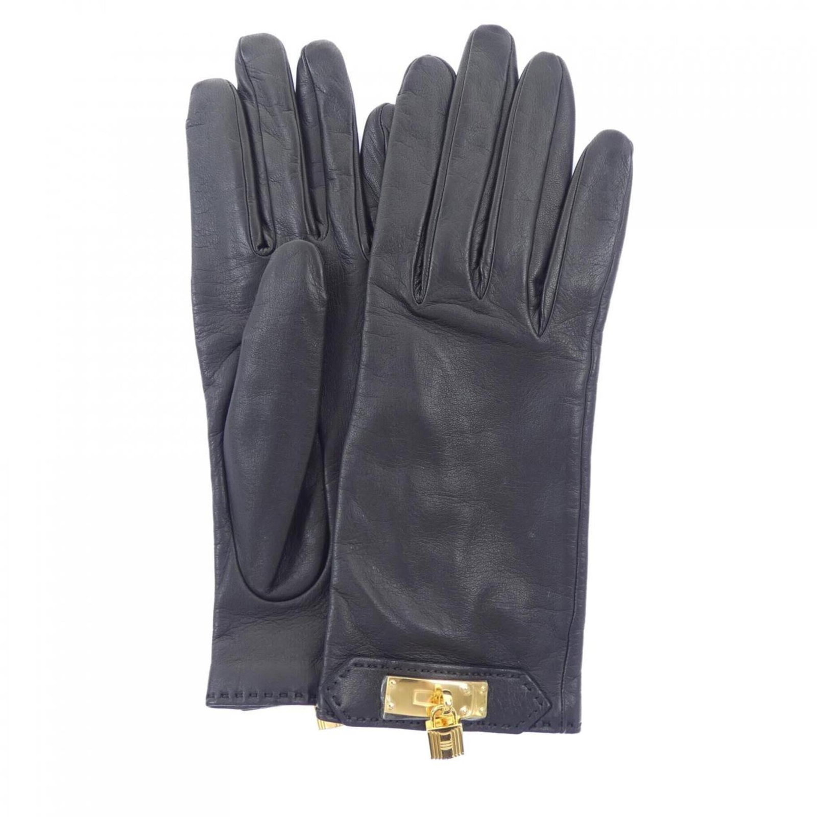 Warm Silk Gloves Hermes Leather: Warm Silk Gloves Hermes Leather Silk and leather come together in these warm gloves from Hermes, crafted with lambskin for a luxurious feel. The black color and sleek design make them a stylish additi
