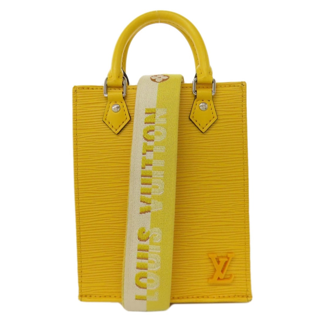 Louis Vuitton M81068 Petit Sac Plat Handbag Epi Leather: Louis Vuitton M81068 Petit Sac Plat Handbag Epi Leather Yellow Epi Leather Louis Vuitton M81068 Petit Sac Handbag. This petite handbag features the iconic Epi leather exterior and a signature from