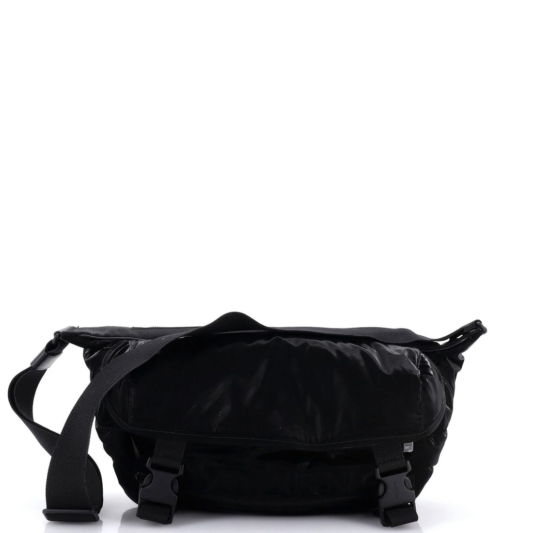 Saint Laurent Belt Bag Canvas: Saint Laurent Belt Bag Canvas Canvas Belt Bag from Saint Laurent, featuring a classic design with scuffed exterior and minor wear. The bag's black canvas exterior shows signs of edge wear and