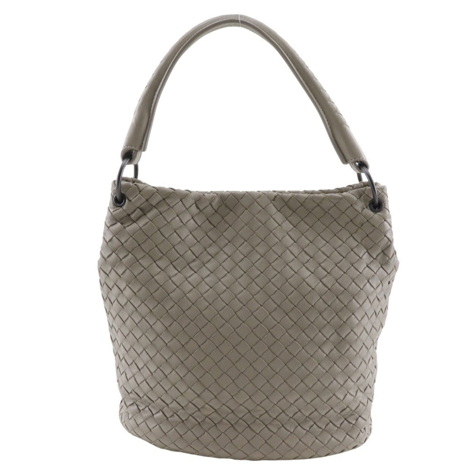 Veneta Bottega Shoulder Bag Intrecciato: Veneta Bottega Shoulder Bag Intrecciato The Veneta Bottega Shoulder Bag Intrecciato boasts an elegant design with its signature intrecciato weave, adding texture and visual interest to the sleek gray