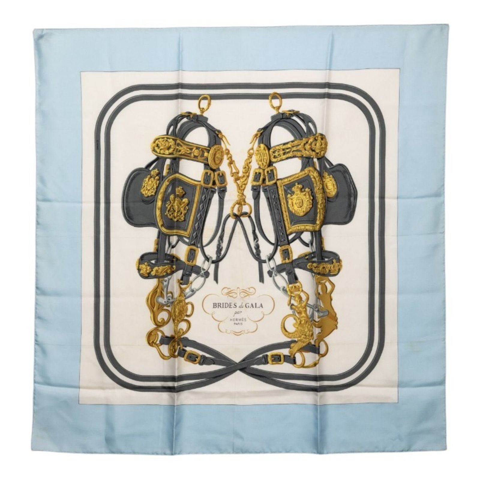 Hermes Silk Scarf: Hermes Silk Scarf Silk scarf from renowned luxury brand Hermes, featuring a vibrant blue and multi-color design. Made from high-quality silk with a size of 90cm x 88cm, this scarf offers a stylish