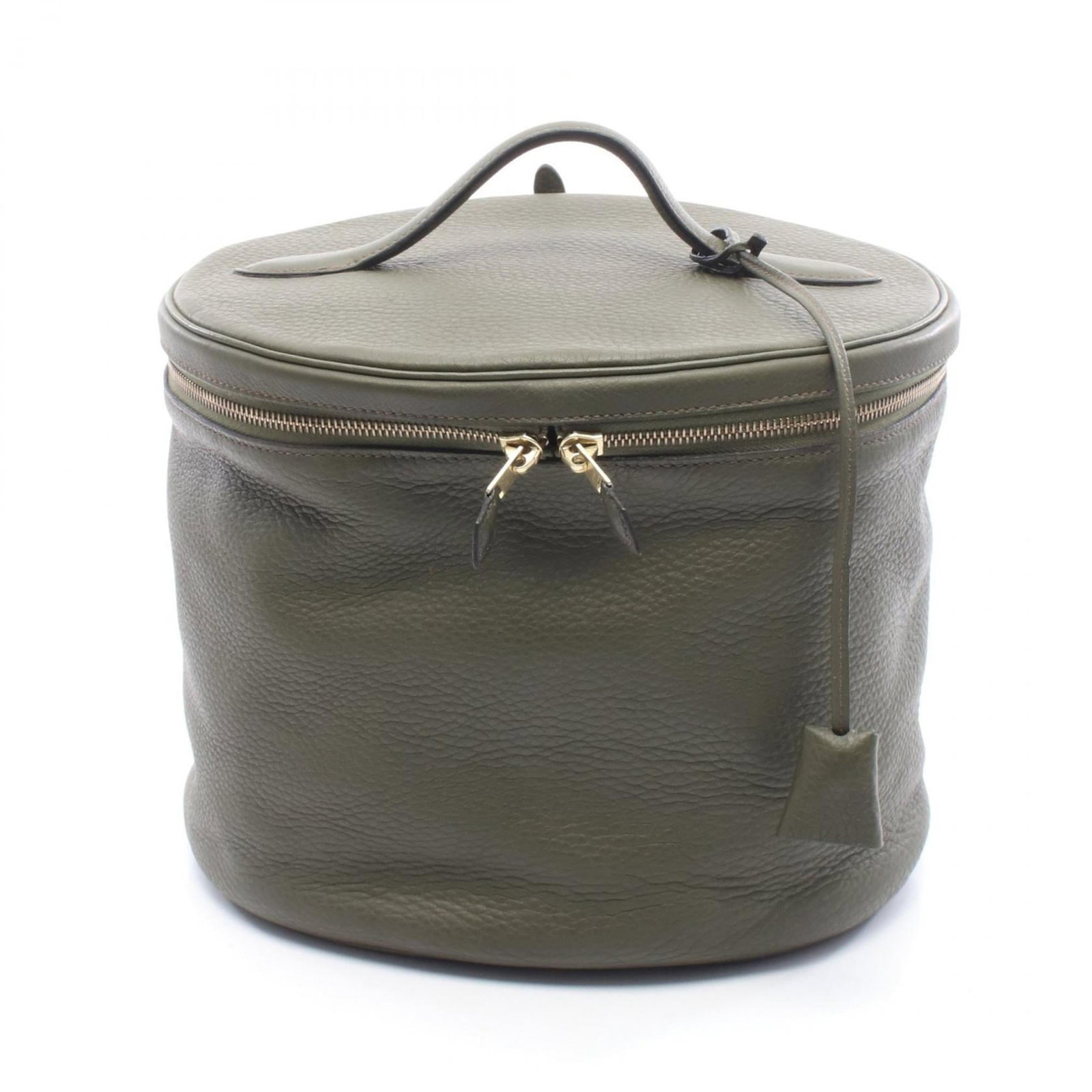 Hermes Handbag Taurillon Leather Clemence: Hermes Handbag Taurillon Leather Clemence The Hermes Handbag Taurillon Leather Clemence boasts its signature khaki color and gold hardware, adding a touch of elegance to any outfit. Made from