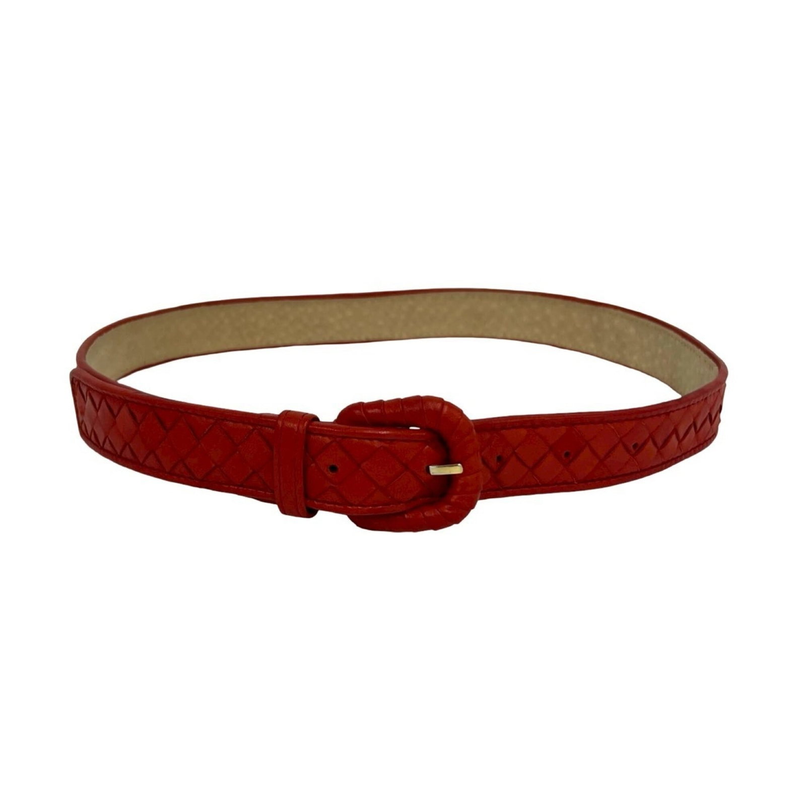 Standard Belt from Bottega Veneta: Standard Belt from Bottega Veneta Standard Belt from Bottega Veneta. Made from high-quality red leather, this classic belt measures between 24.4'' and 27.55'' in length, offering a timeless and