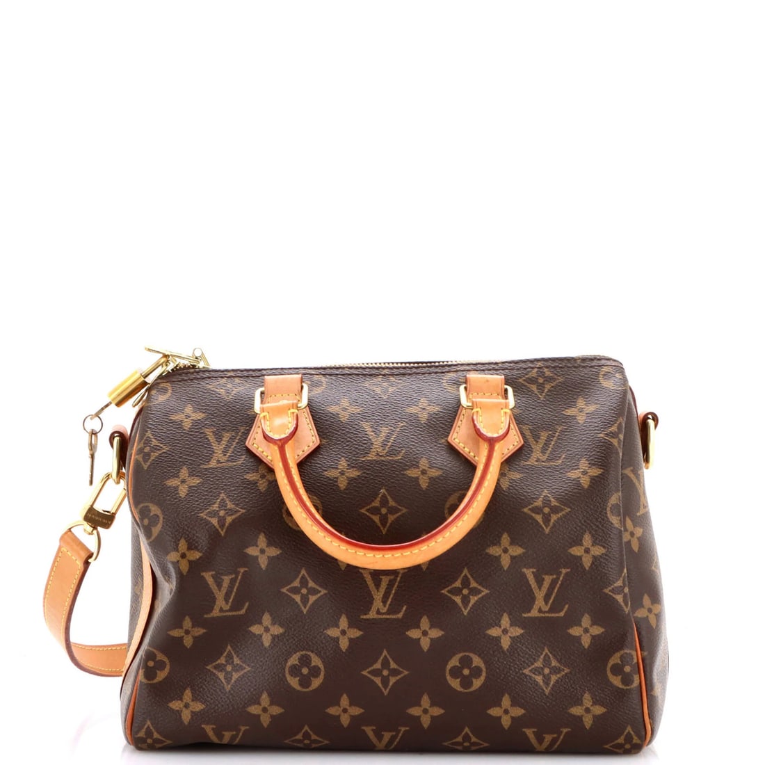 Monogram Canvas 25 Bag Louis Vuitton Speedy Bandouliere: Monogram Canvas 25 Bag Louis Vuitton Speedy Bandouliere Brown Monogram Canvas 25 Bag with Speedy Bandouliere Style, featuring a classic top handle design and gold hardware. This Louis Vuitton Speedy B