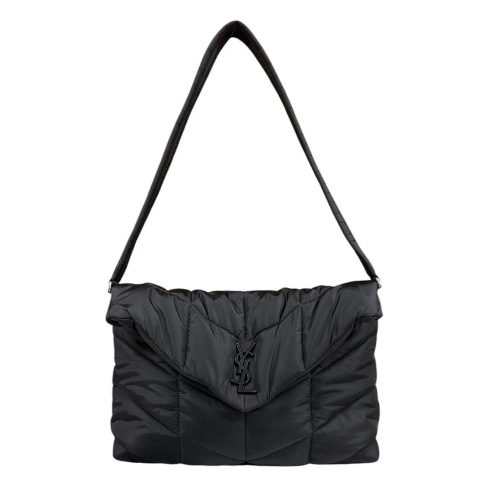Laurent Saint Nylon Shoulder Bag: Laurent Saint Nylon Shoulder Bag Item Specifics: Brand: Saint Laurent Country of Origin: Italy Type: Shoulder bag Material: Nylon Color: Black Gender: Men,Women Size (HxWxD): 24cm x 33cm x 12cm /