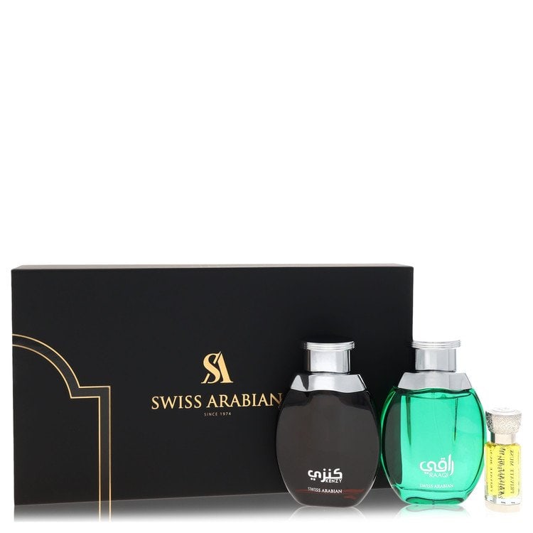 Kenzy by Swiss Arabian Gift Set -- 2 x 3.4 oz Eau De Parfum in Raaqi & Kenzy + .4 oz Concentrated (1 of 1)