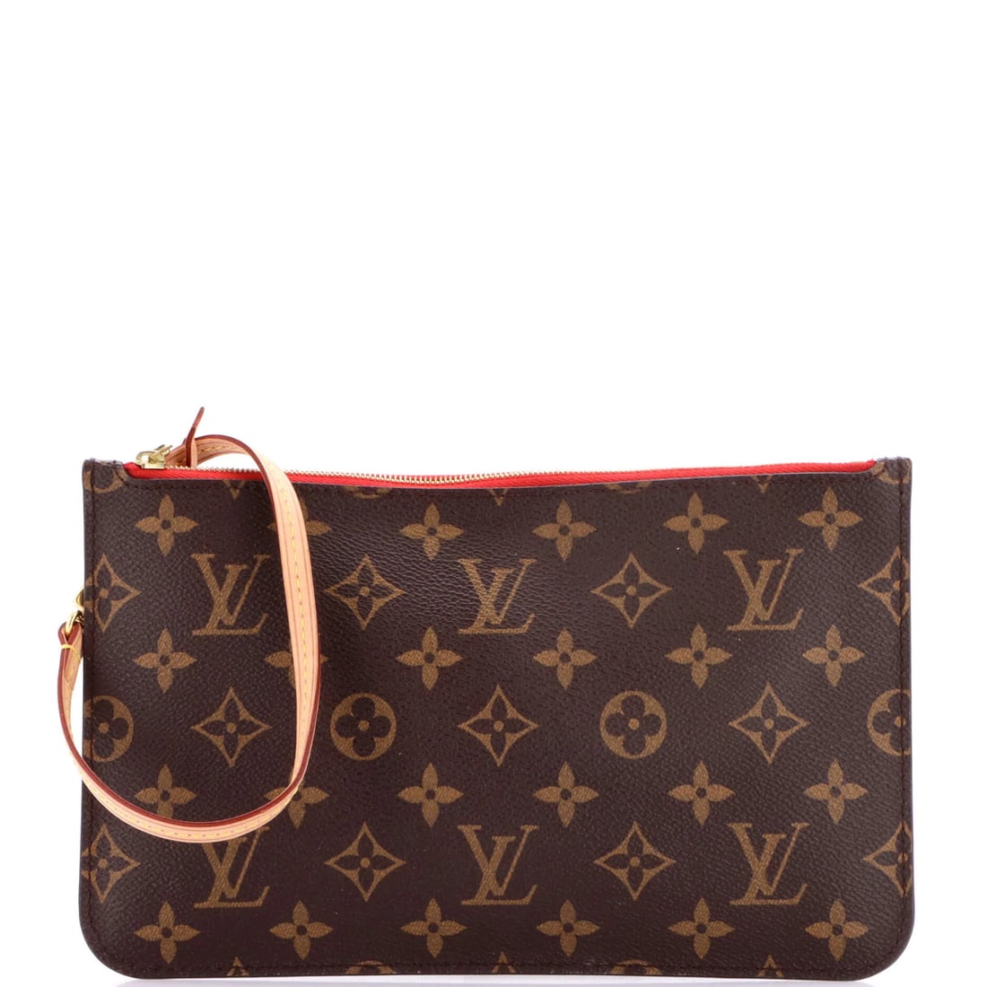 Neverfull Pochette Monogram Canvas Louis Vuitton Large: Neverfull Pochette Monogram Canvas Louis Vuitton Large The Louis Vuitton Neverfull Pochette Monogram Canvas Large features a classic brown monogram canvas exterior with gold hardware, while the