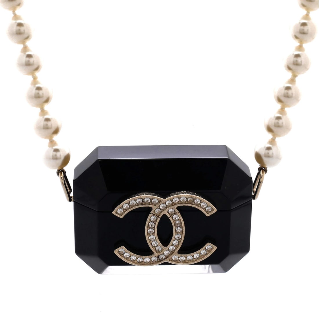 Chanel Airpods Case Pro Necklace Faux Pearls with Lambskin, Resin and Crystals (1 of 3)