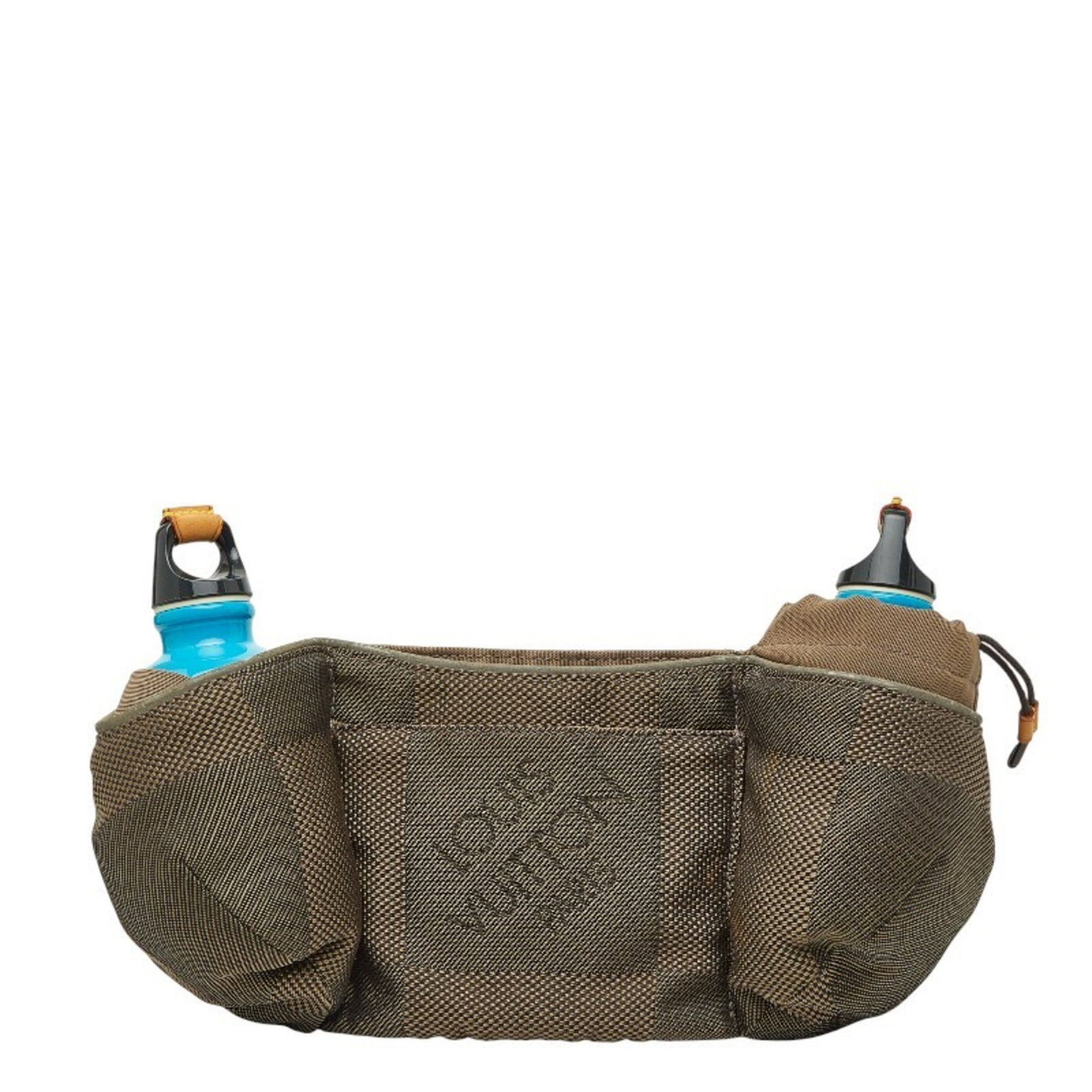 Canvas Leather Sling Louis Vuitton: Canvas Leather Sling Louis Vuitton Canvas Leather Sling in Beige and Brown, measuring 14cm x 33cm x 3cm. This Louis Vuitton bag features a unique combination of canvas and leather materials, adding