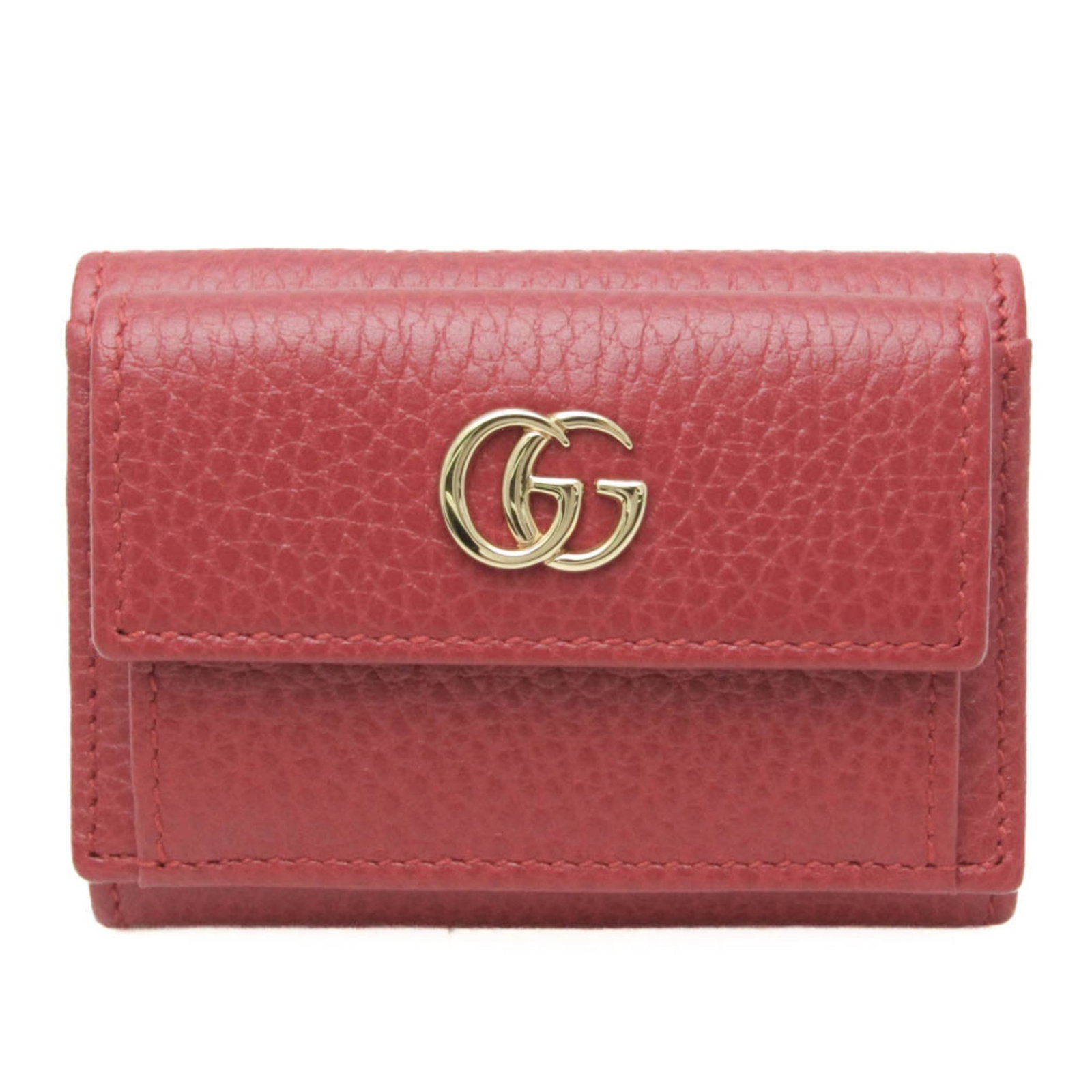 Gucci wallet leather tri fold: Gucci wallet leather tri fold The Gucci wallet leather tri fold features a striking red color and measures 7.5cm x 9.5cm x 2.5cm, making it a compact yet stylish accessory. Made from high-quality leat