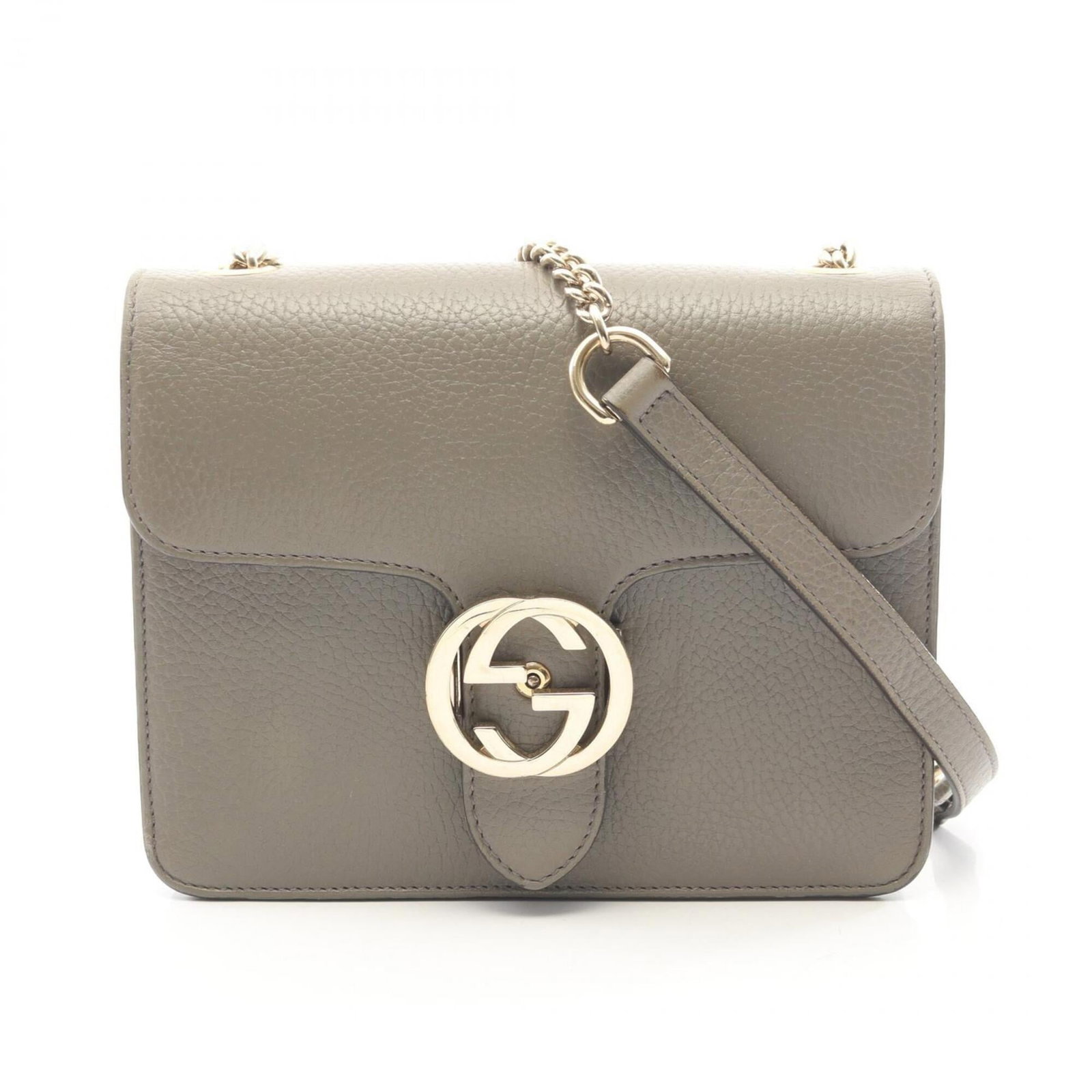 Gucci Shoulder Bag Leather: Gucci Shoulder Bag Leather Gray Gucci Leather Shoulder Bag for Women, 15.5cm x 20cm x 3cm. This shoulder bag features high-quality leather and a sturdy strap length of 117cm. Made by the renowned
