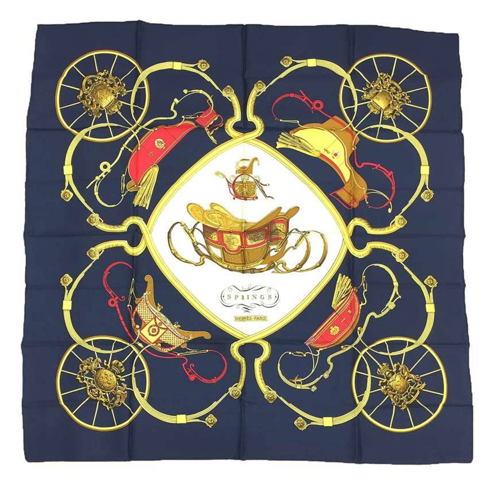 Silk Hermes Scarf 100%: Silk Hermes Scarf 100% Silk Hermes Scarf, 100% pure silk in navy color. Made from high-quality materials, this scarf measures 90cm x 90cm and bears a signature. A classic accessory for women. Item Spe