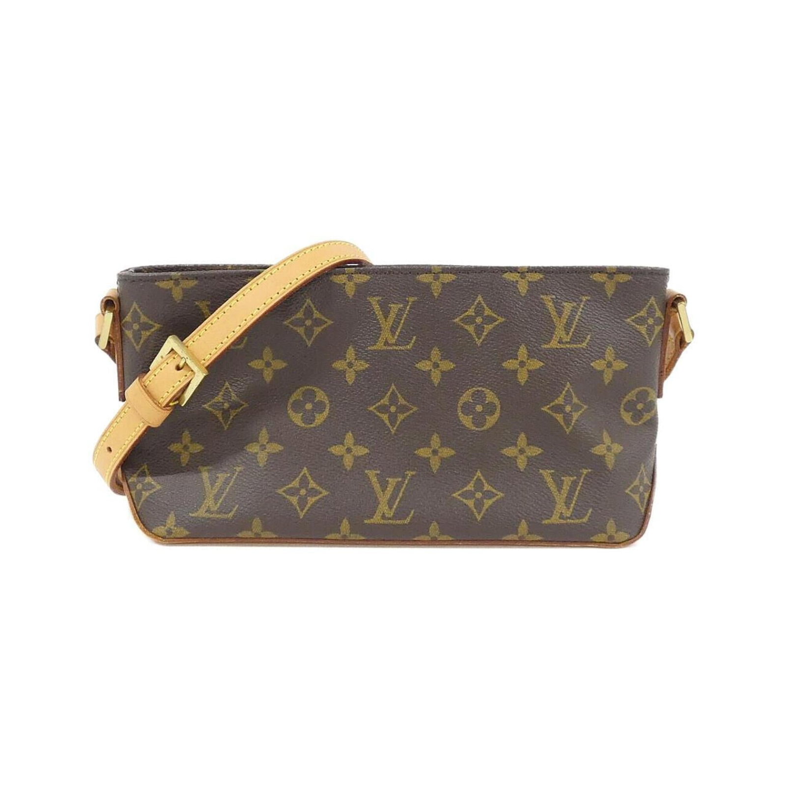 Shoulder bag coated canvas by Louis Vuitton: Shoulder bag coated canvas by Louis Vuitton Coated canvas by Louis Vuitton, featuring a classic design with gold hardware and a signature finish. This shoulder bag measures 13cm x 23cm x 7cm and