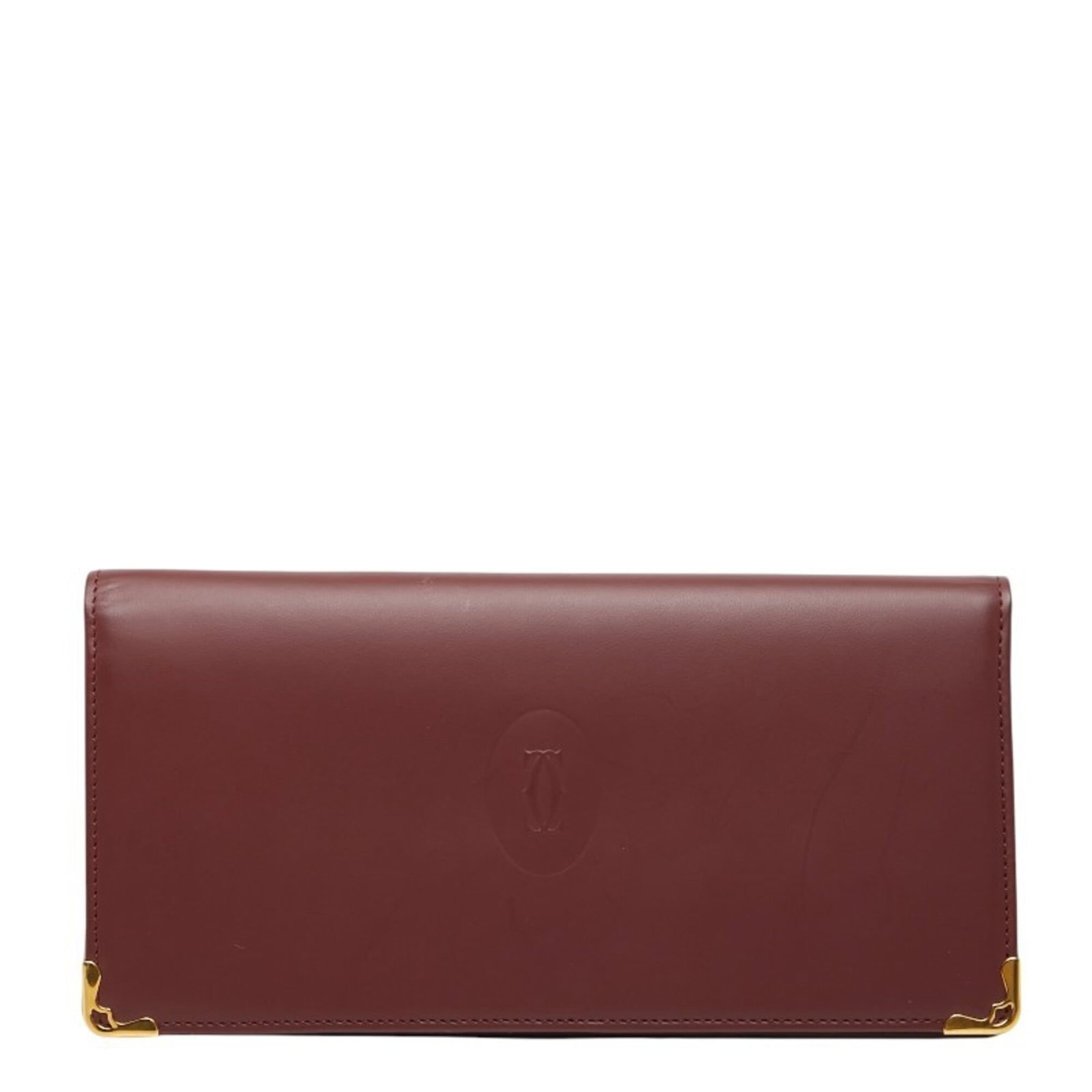 Long Wallet Cartier Bi Fold Leather: Long Wallet Cartier Bi Fold Leather Cartier Bi Fold Leather Wallet in Bordeaux features a classic design with a long, bi-fold layout and a rich leather finish. The wine red color adds a touch of elega