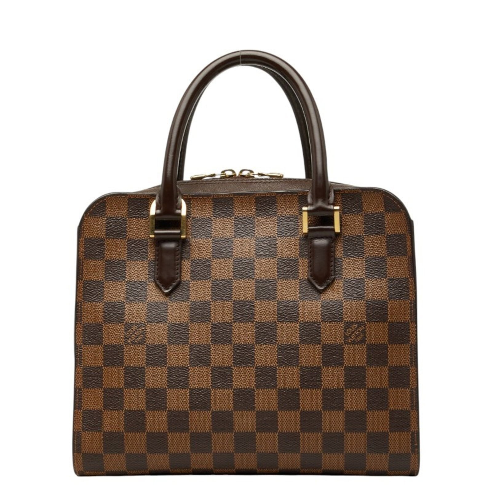 Vuitton Pvc Leather Handbag Louis: Vuitton Pvc Leather Handbag Louis This Louis Vuitton MPN N51155 handbag features a unique blend of PVC and leather materials, showcasing a distinctive brown color. Measuring 22cm x 26cm x 11cm, it boa