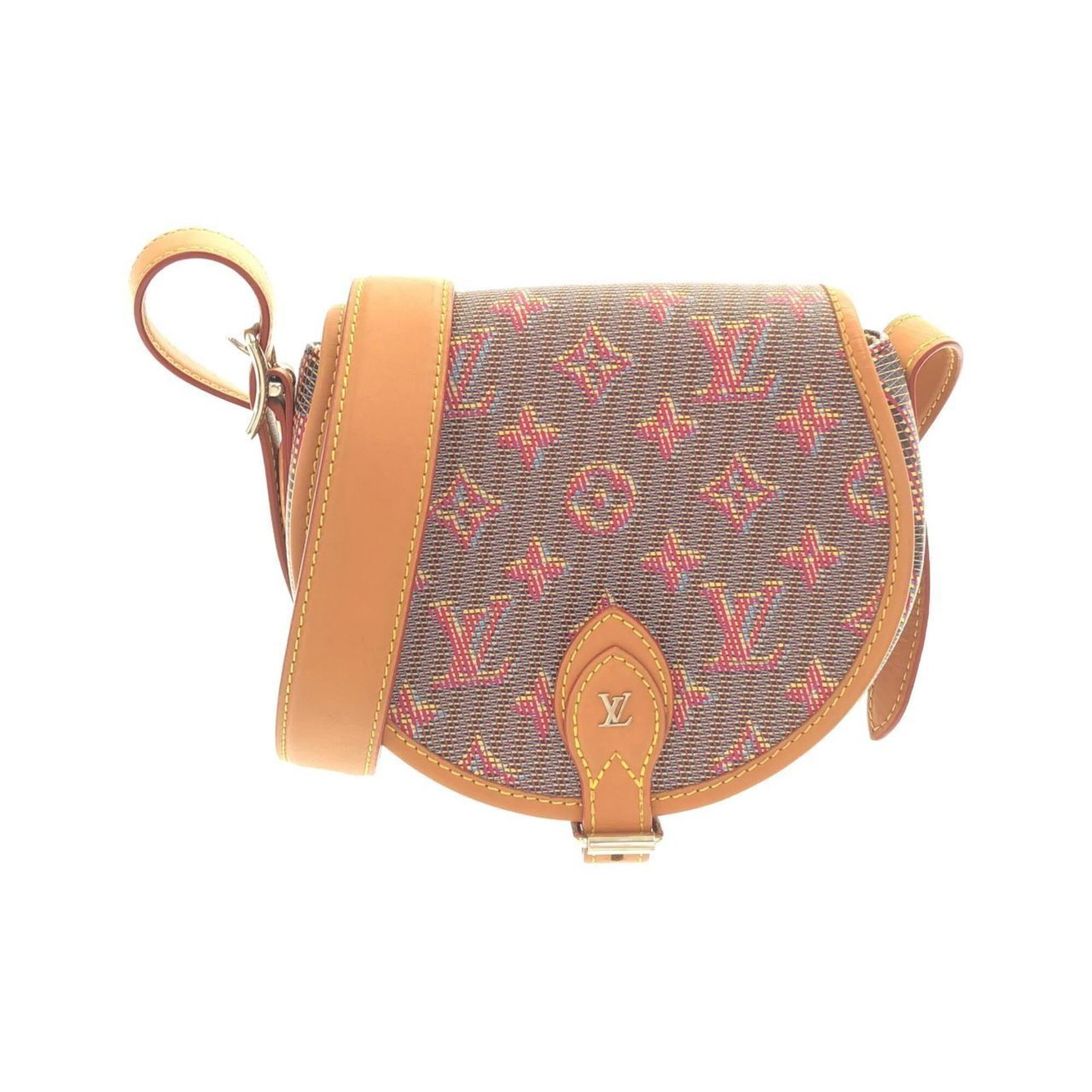 Shoulder Bag Leather Louis Vuitton: Shoulder Bag Leather Louis Vuitton This Louis Vuitton shoulder bag features a striking pink, rose color and is made from high-quality leather. The bag measures 15.5cm x 14.5cm x 7.5cm, making it a com