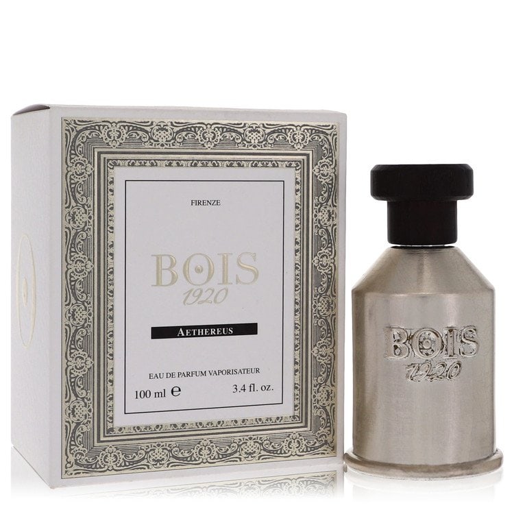Aethereus by Bois 1920 Eau De Parfum Spray 3.4 oz: Aethereus by Bois 1920 Eau De Parfum Spray 3.4 oz Aethereus by Bois 1920 Eau De Parfum Spray offers layers of aromatic bliss, featuring top notes of coconut and mimosa for a delicate, airy charm. A ru