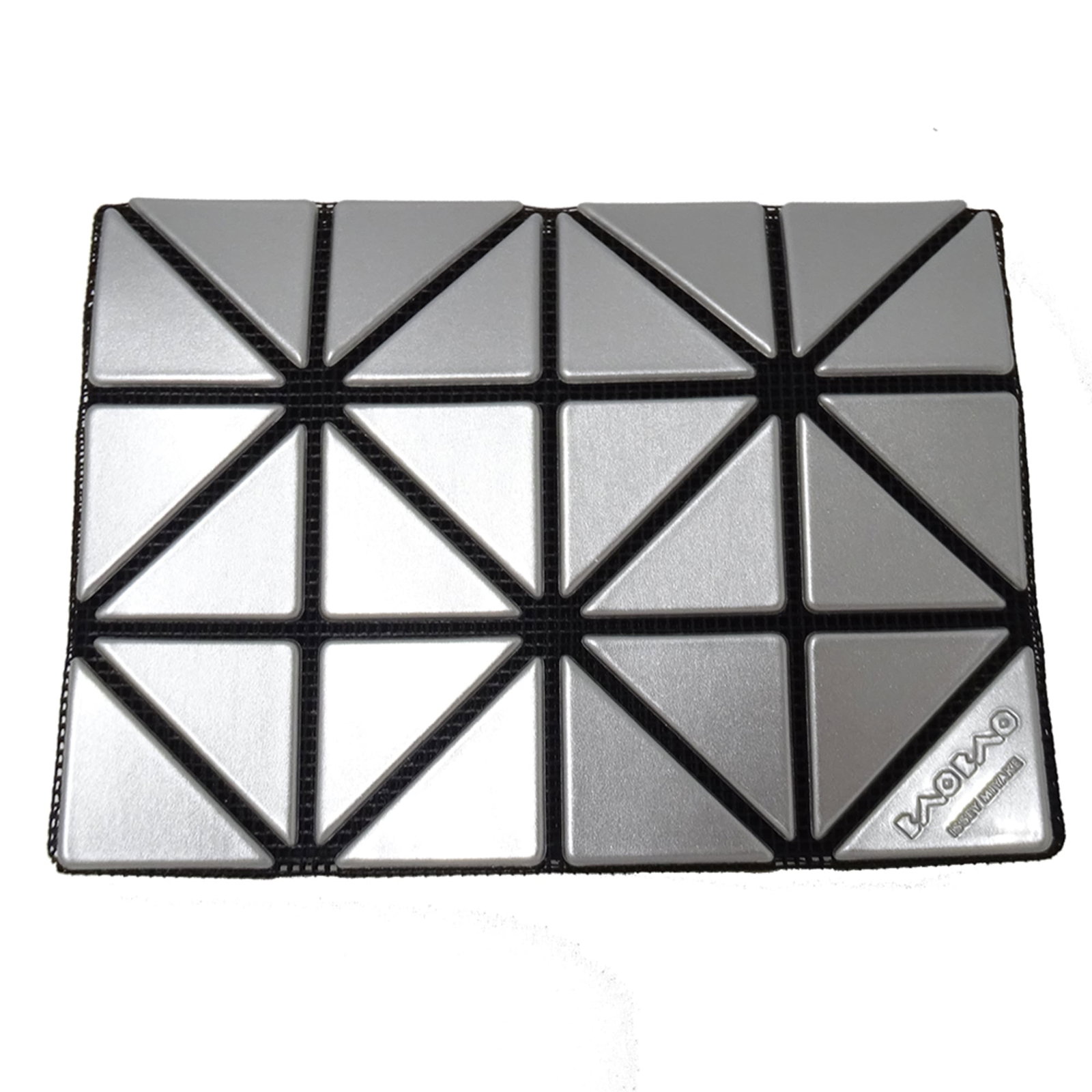 PVC Card Case By Issey Miyake: PVC Card Case By Issey Miyake This sleek PVC card case by Issey Miyake features a modern gray and silver design, measuring 8cm x 11cm x 1cm. Made from high-quality PVC material, its compact size makes
