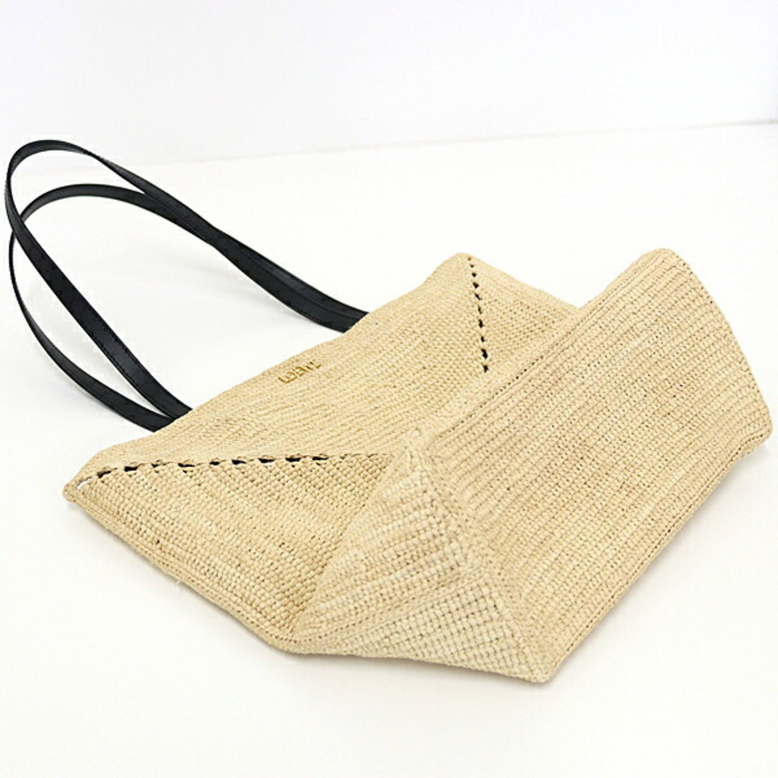 Raffia Leather Loewe Tote - 4