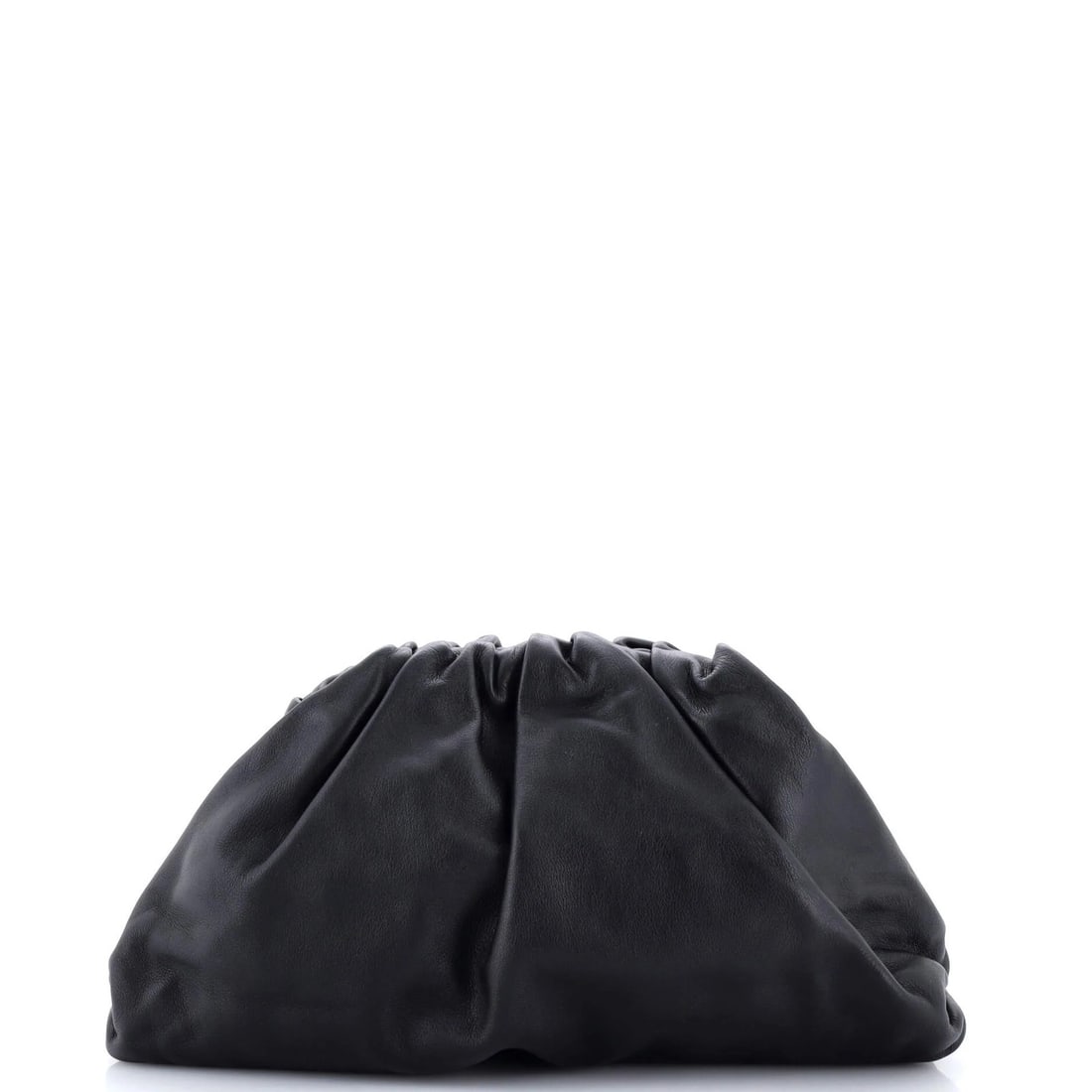 Pouch Leather from Bottega Veneta: Pouch Leather from Bottega Veneta Bottega Veneta's Pouch Leather clutch boasts sleek black exterior with minor creases and scuffs, while the interior features a matching black leather lining with